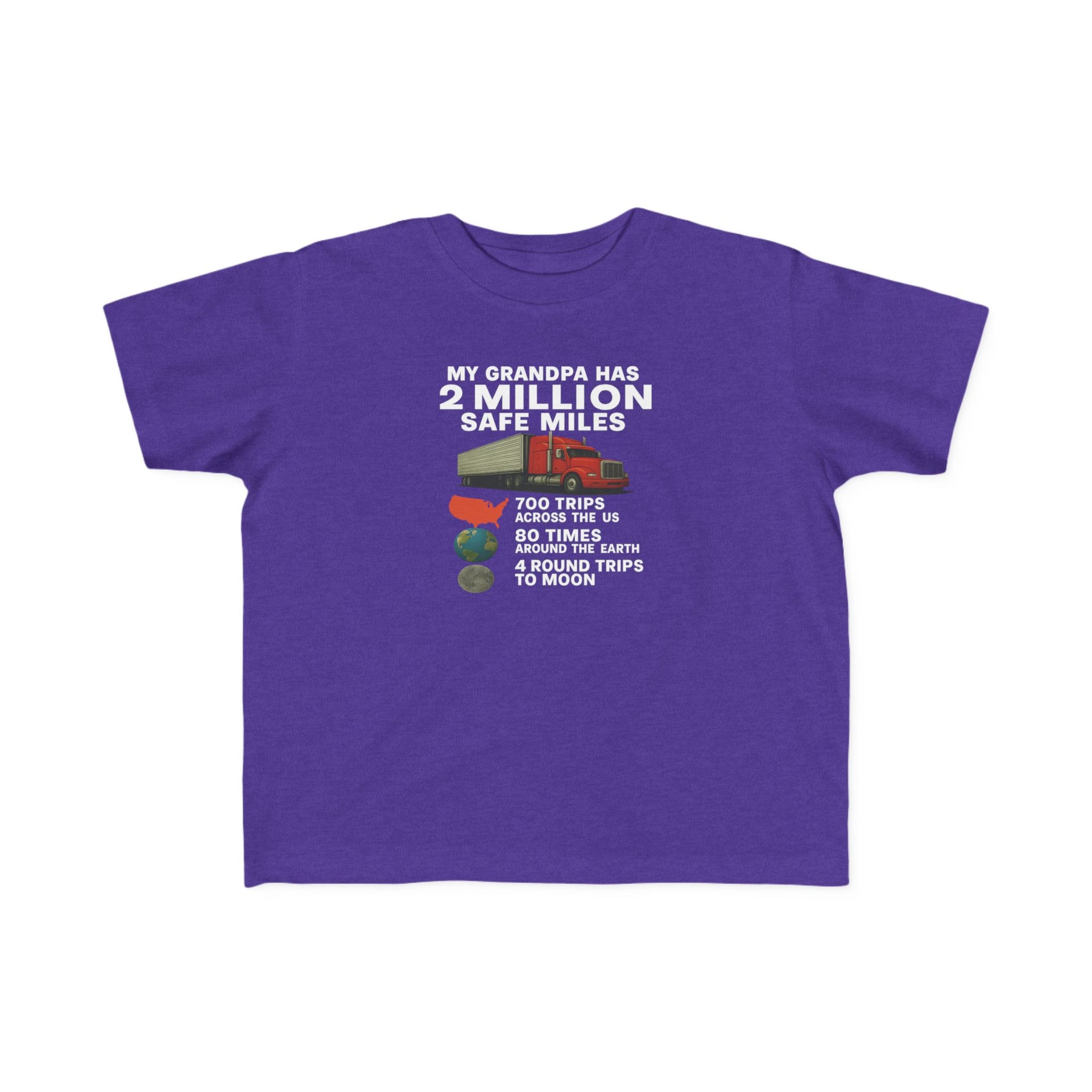 My Grampa has 2 million safe miles— Cute Red Semi Truck Design for Little Kids