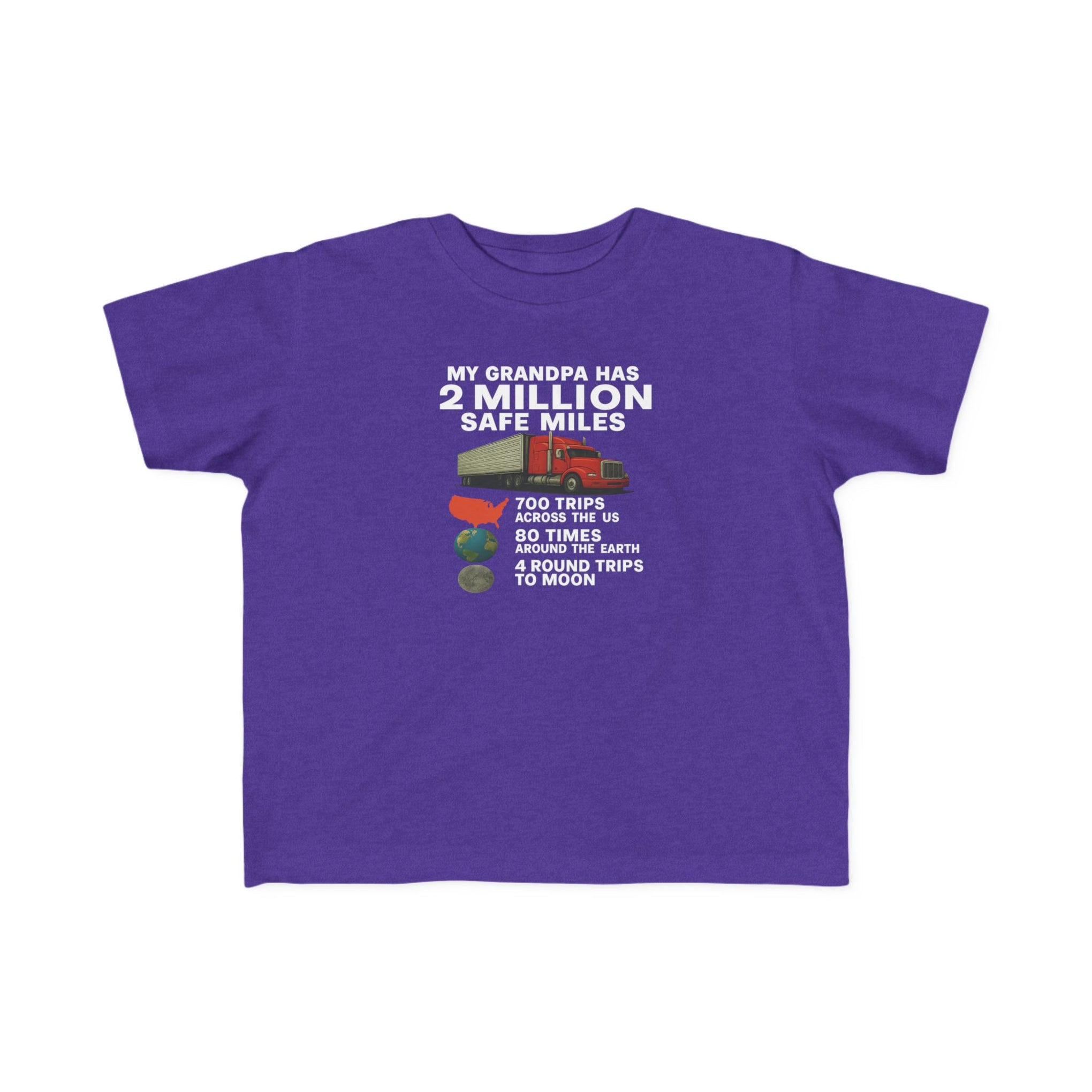 My Grampa has 2 million safe miles— Cute Red Semi Truck Design for Little Kids