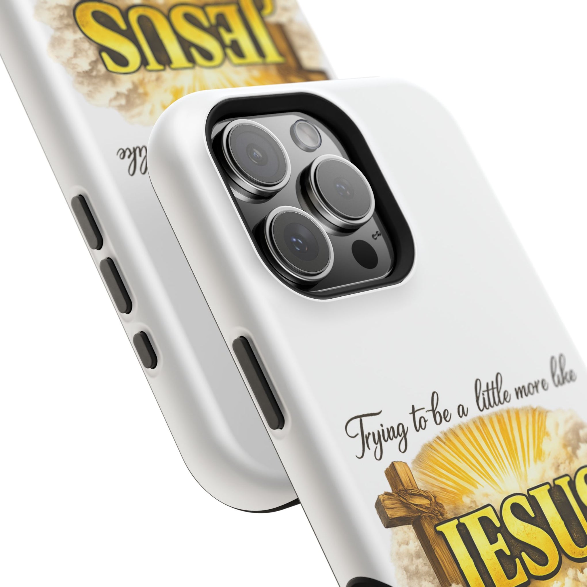 Christian Quote Magnetic Phone Case — "Trying to be a Little More Jesus and a Little Less Like Me"
