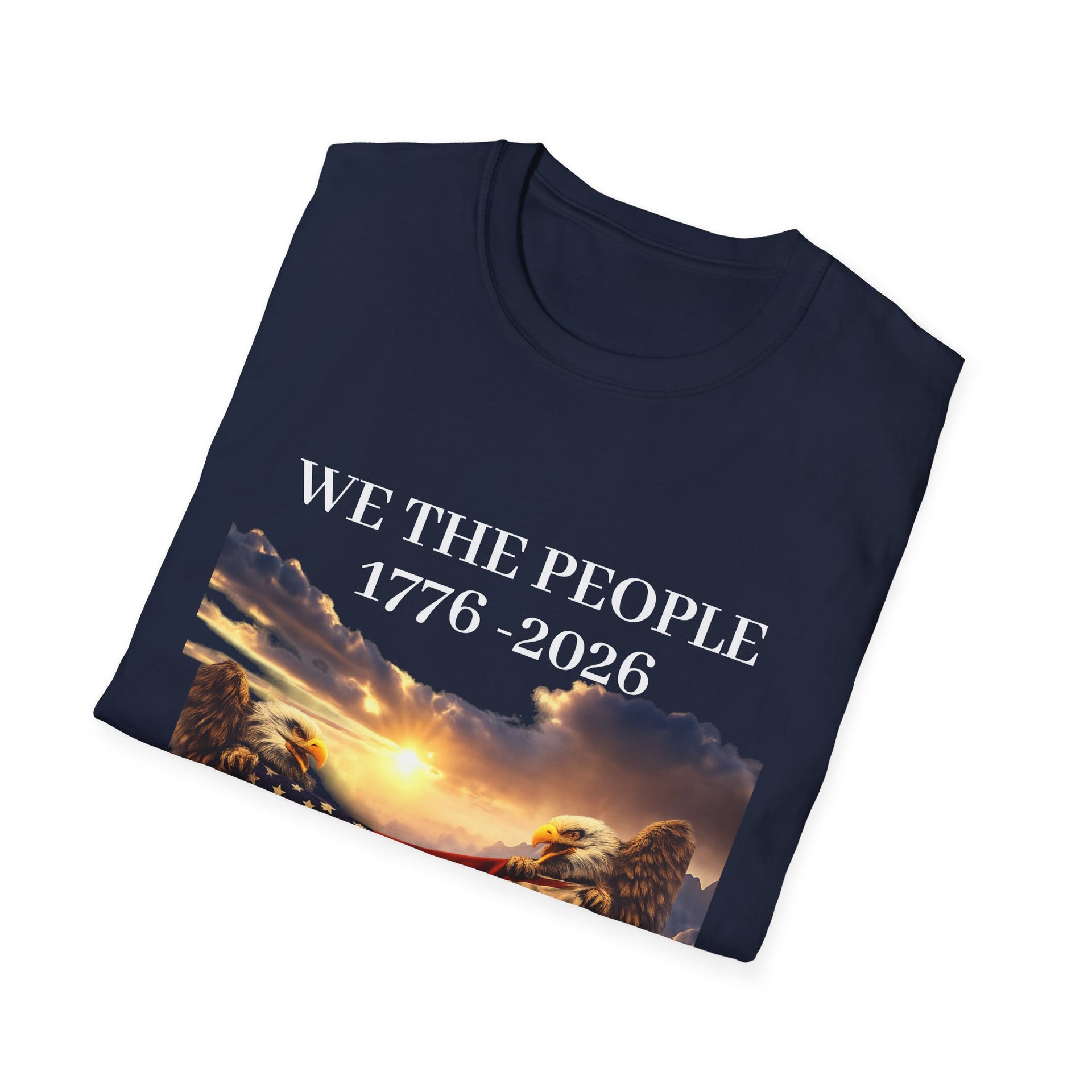 Patriotic "We the People 1776-2026" T-Shirt — American Flag & Constitution Tee for Independence Day