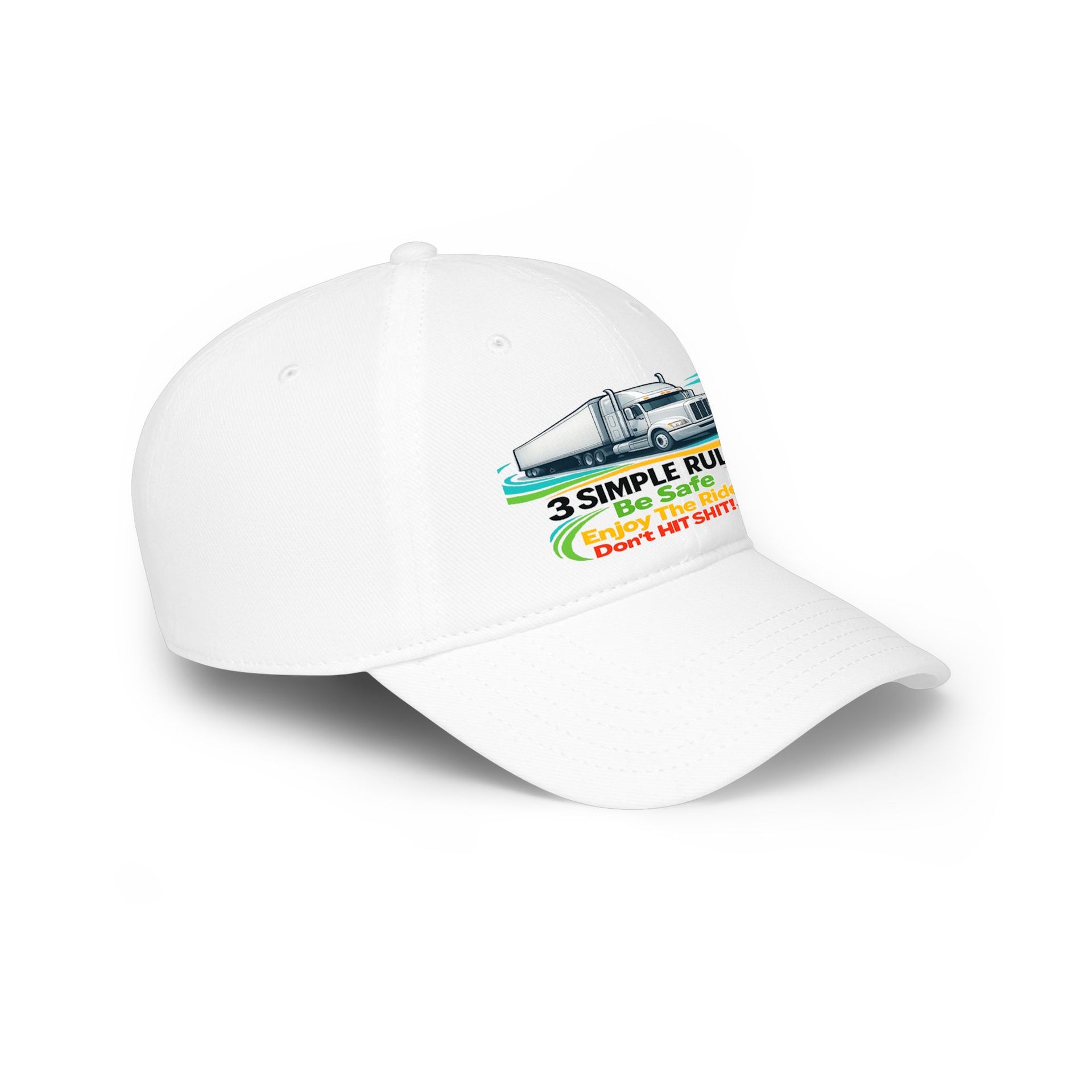 Retro RV Hat — "3 Simple Rules: Be Safe, Enjoy The Ride, Don't Hit Shit!" ***" Baseball Cap