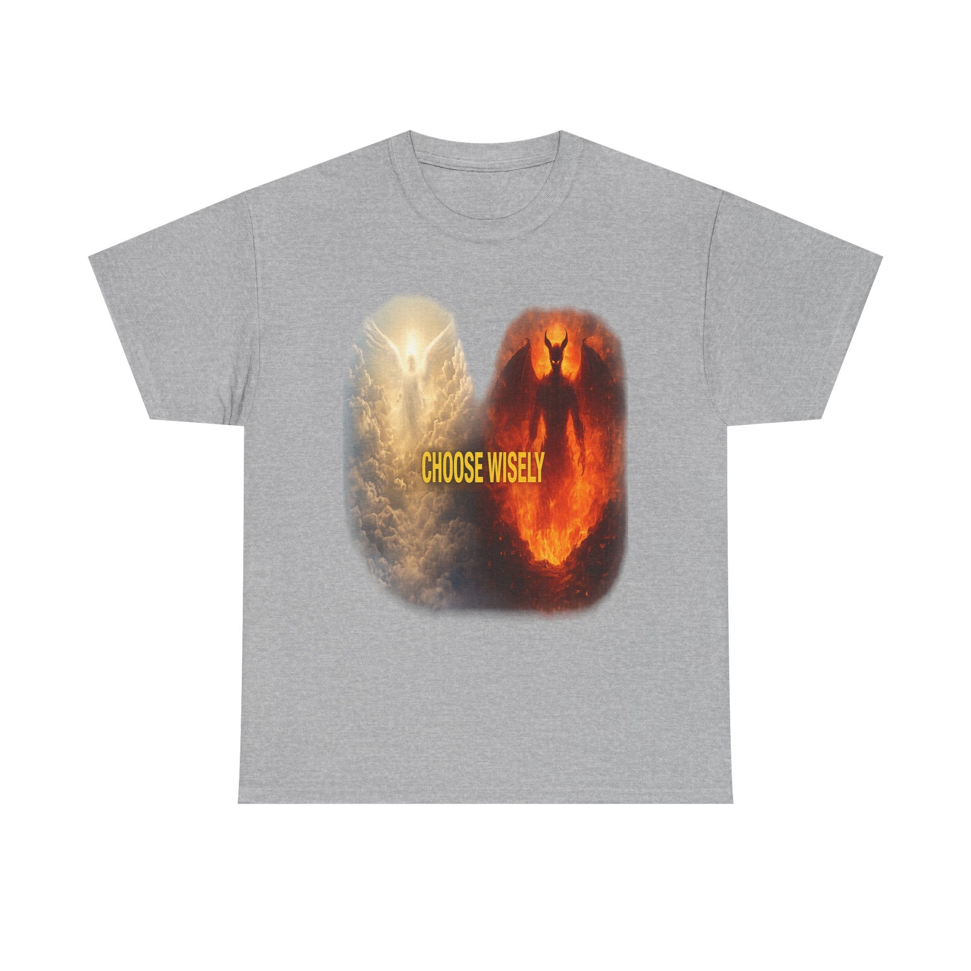 Choose Wisely Tee — Angel vs Demon Graphic T-Shirt