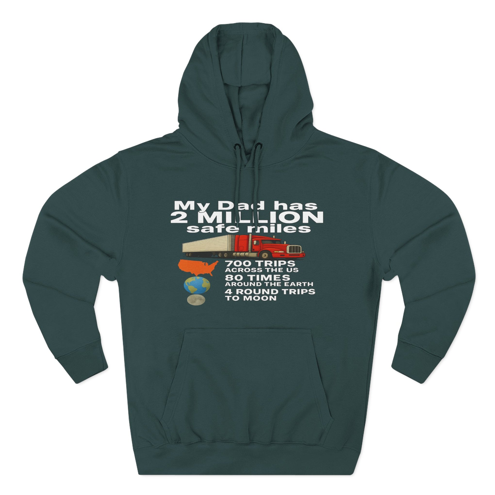 Dad 2 Million Safe Miles Three-Panel Fleece Hoodie