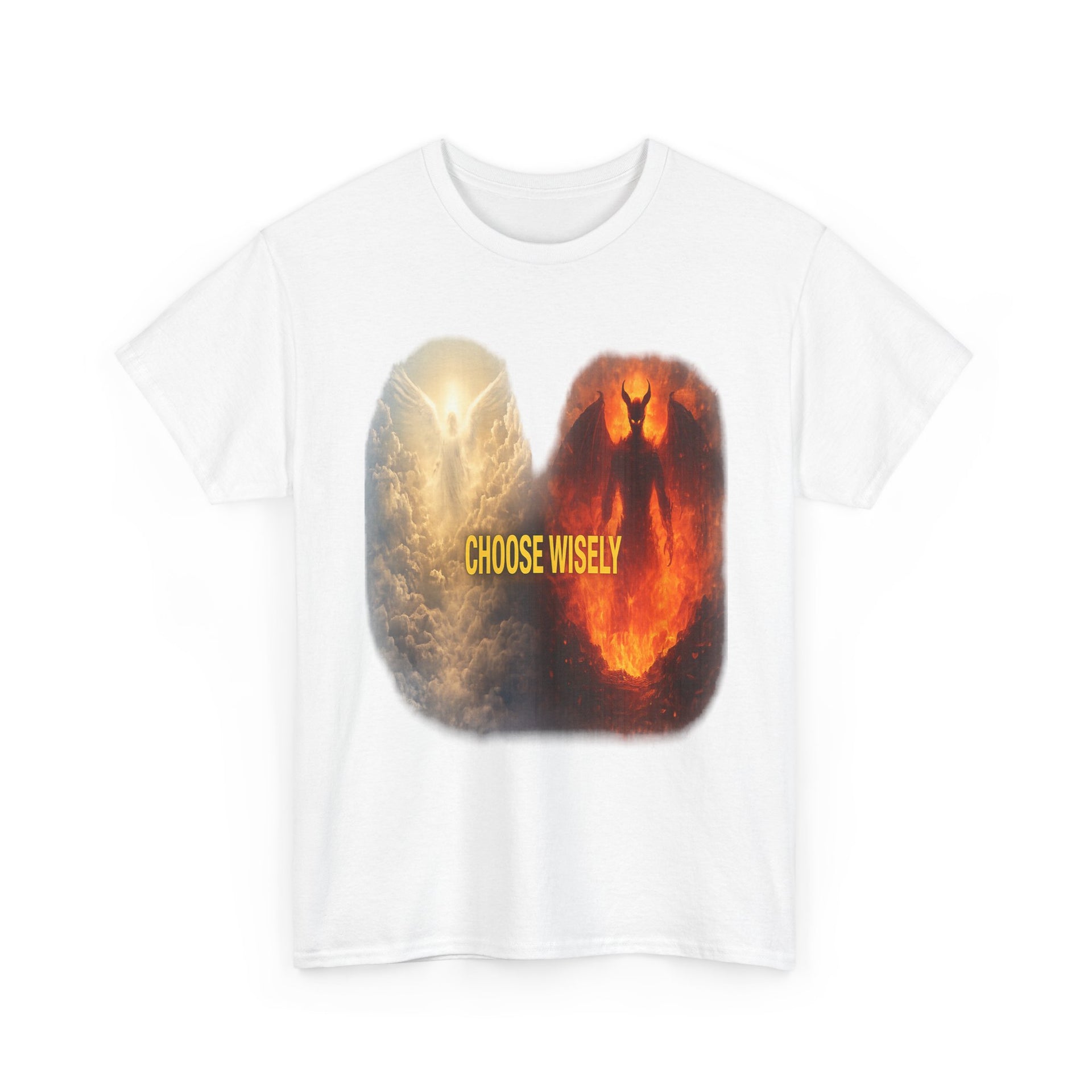 Choose Wisely Tee — Angel vs Demon Graphic T-Shirt