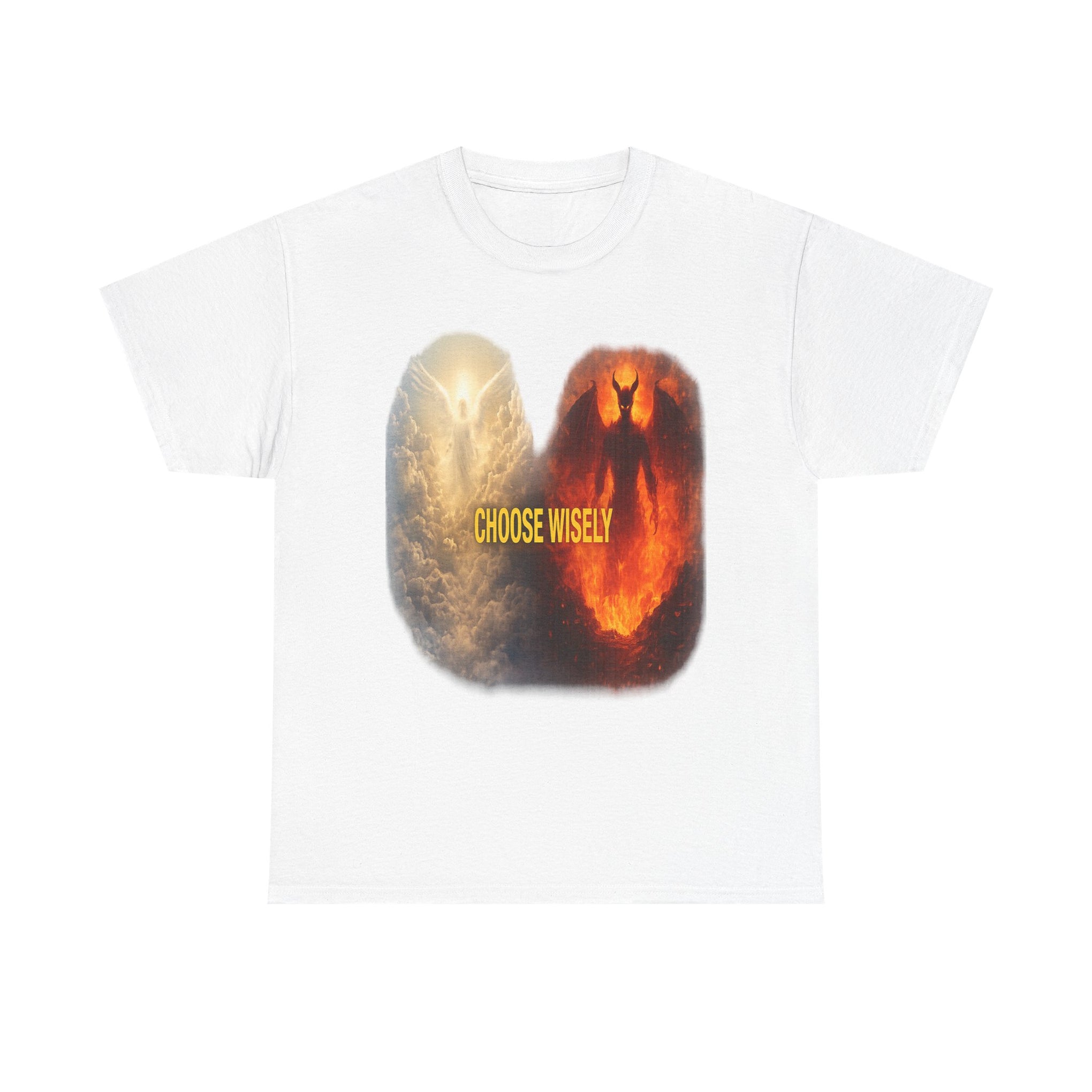 Choose Wisely Tee — Angel vs Demon Graphic T-Shirt