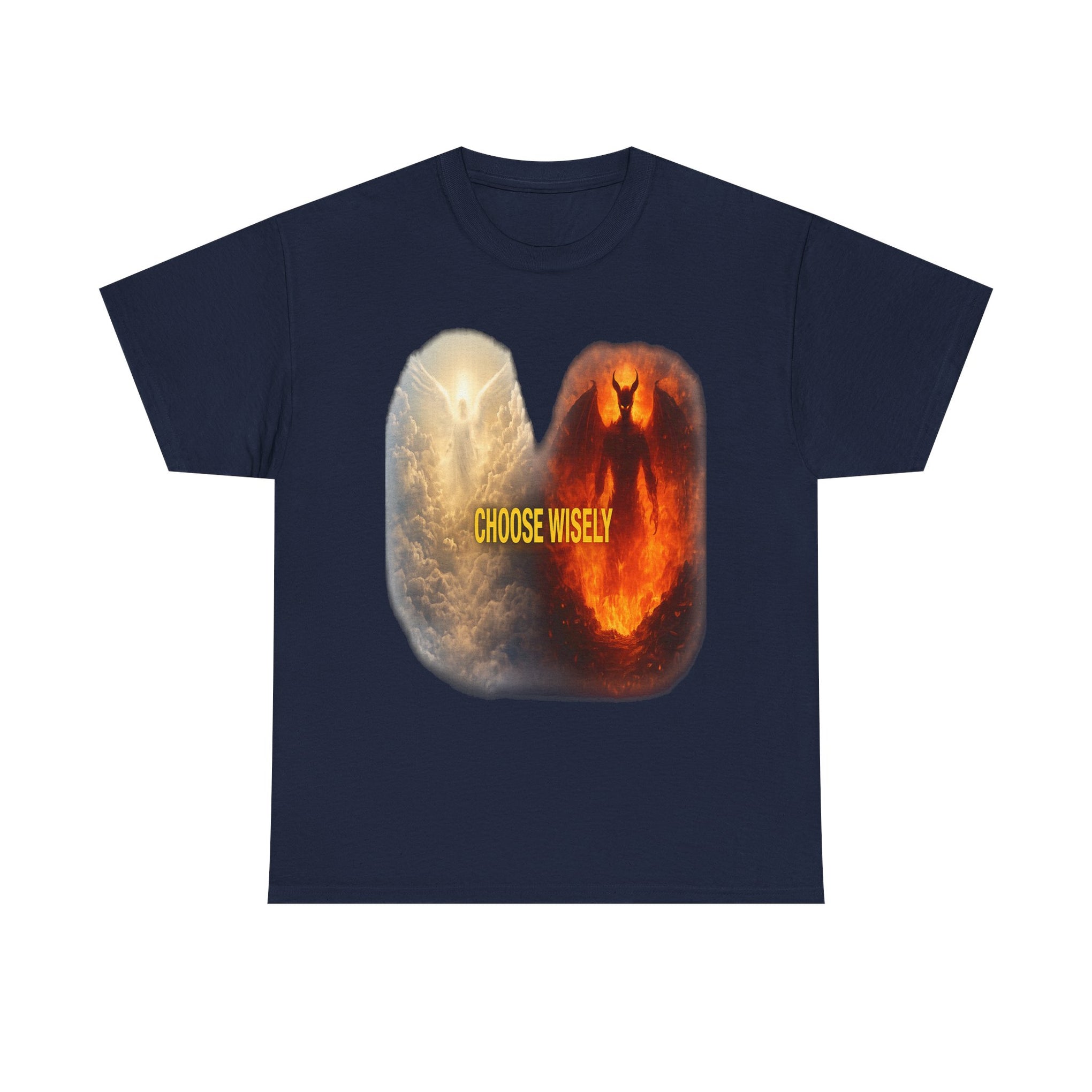 Choose Wisely Tee — Angel vs Demon Graphic T-Shirt