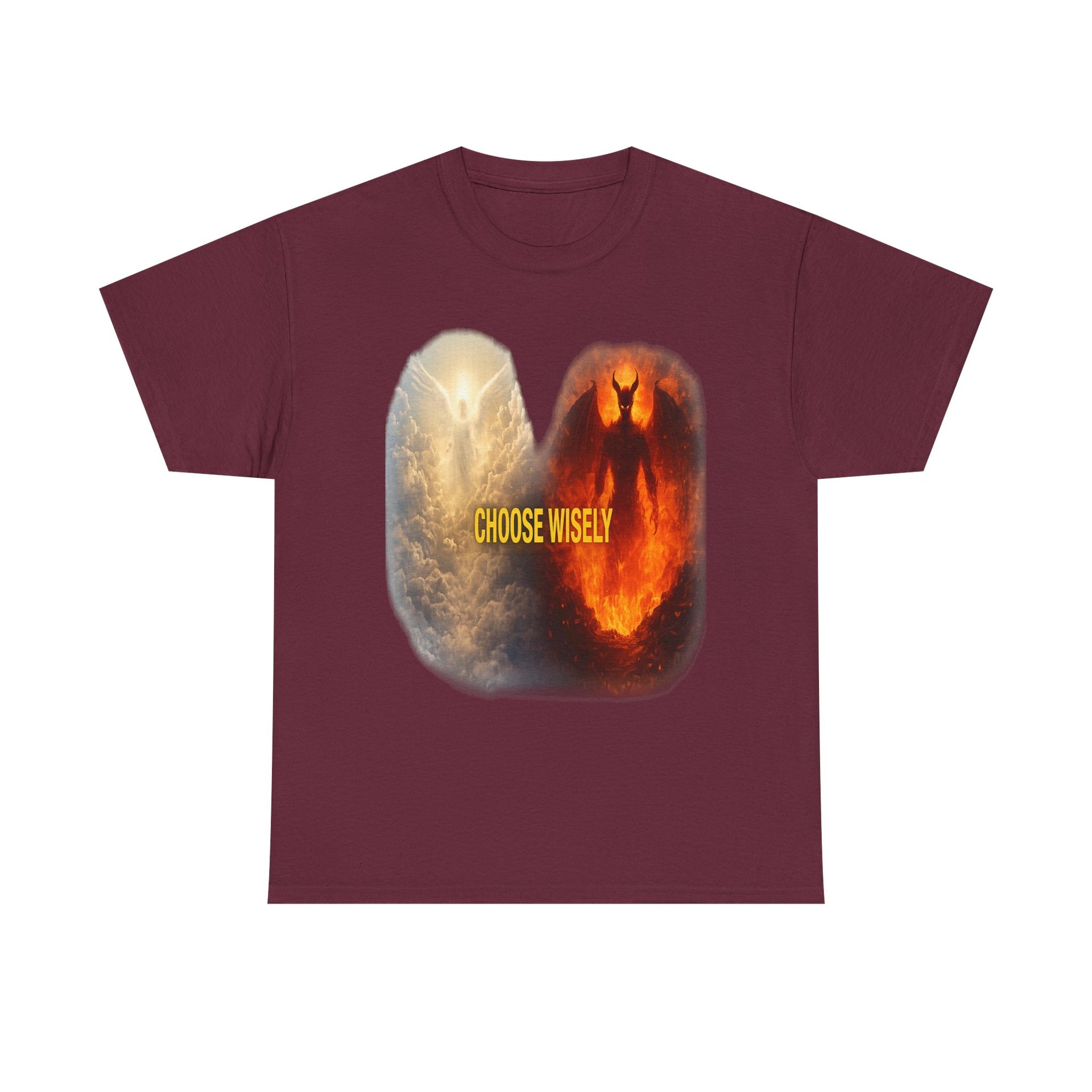 Choose Wisely Tee — Angel vs Demon Graphic T-Shirt
