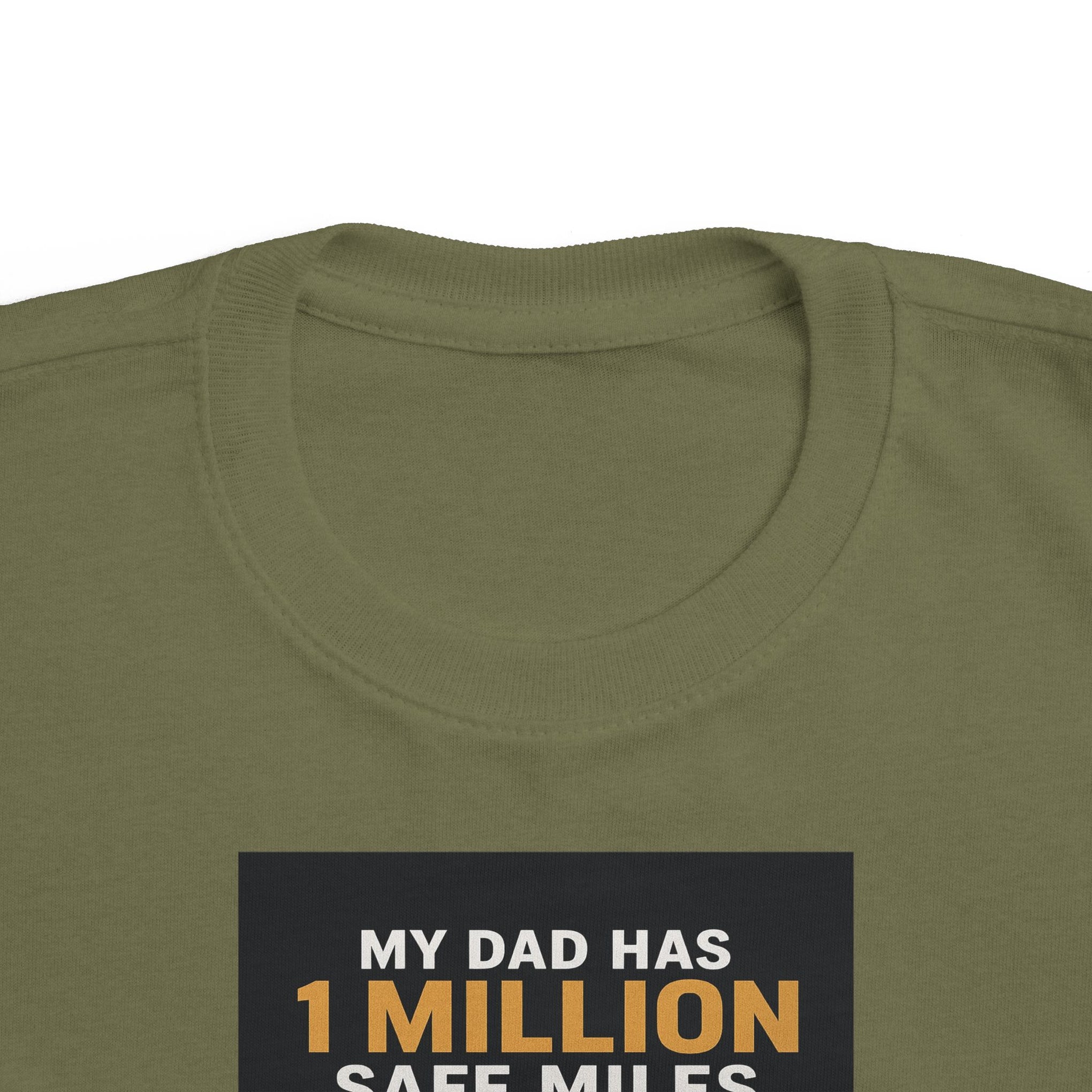 Toddler Tee – “My Dad Has 1 Million Safe Miles” Funny Kids' Aviation Shirt