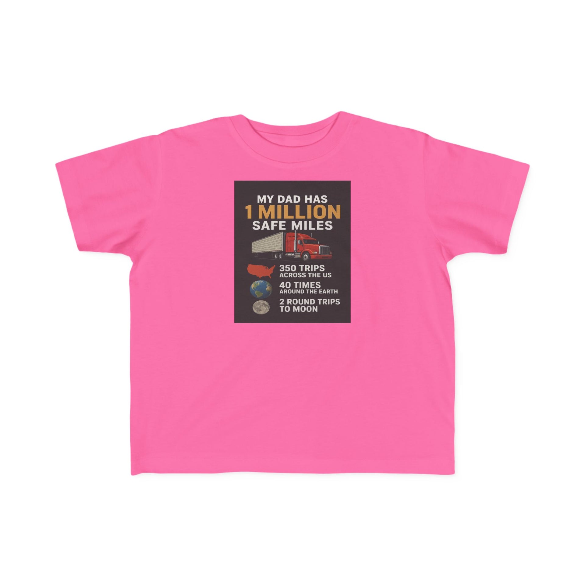 Toddler Tee – “My Dad Has 1 Million Safe Miles” Funny Kids' Aviation Shirt