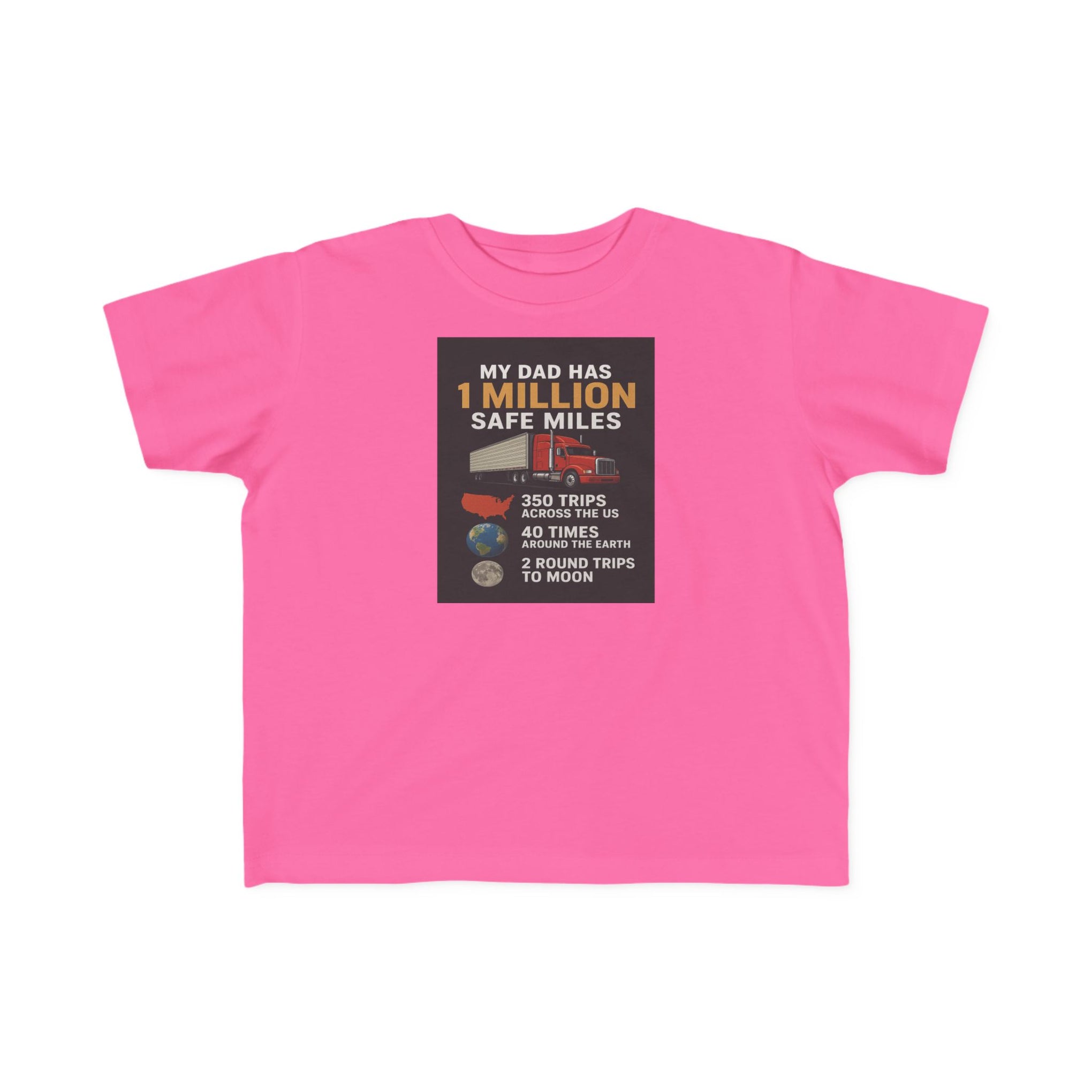 Toddler Tee – “My Dad Has 1 Million Safe Miles” Funny Kids' Aviation Shirt