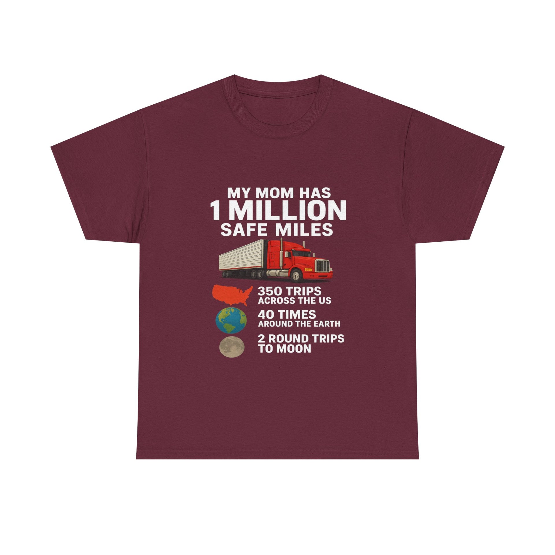 My Mom has 1 million safe miles Unisex Heavy Cotton Tee