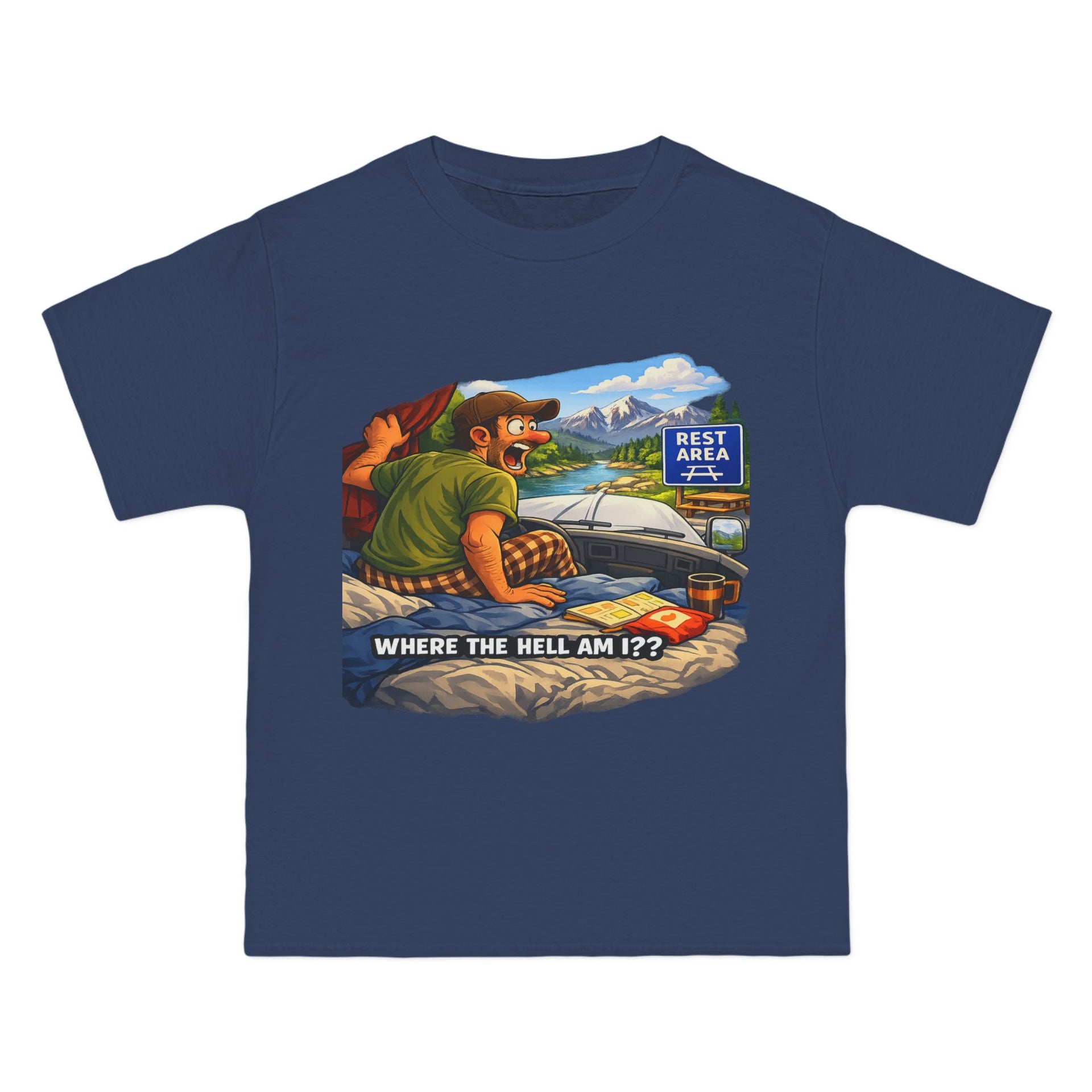 Big an Tall Graphic T-Shirt — "Where the Hell Am I??" Adventure Tee