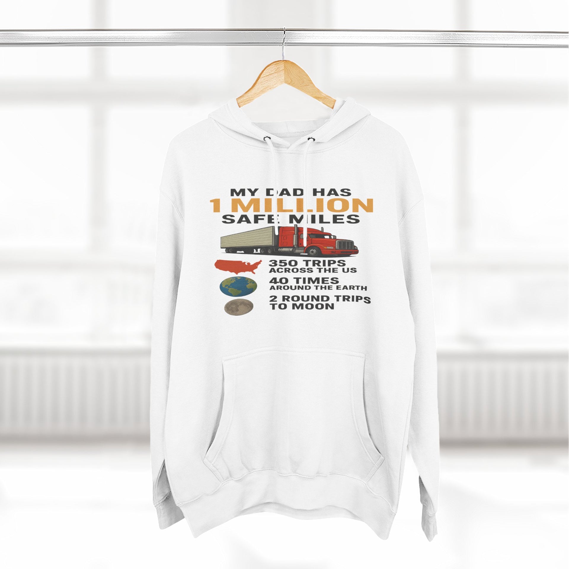 My Dad Has 1 Million Safe Miles Three-Panel Fleece Hoodie