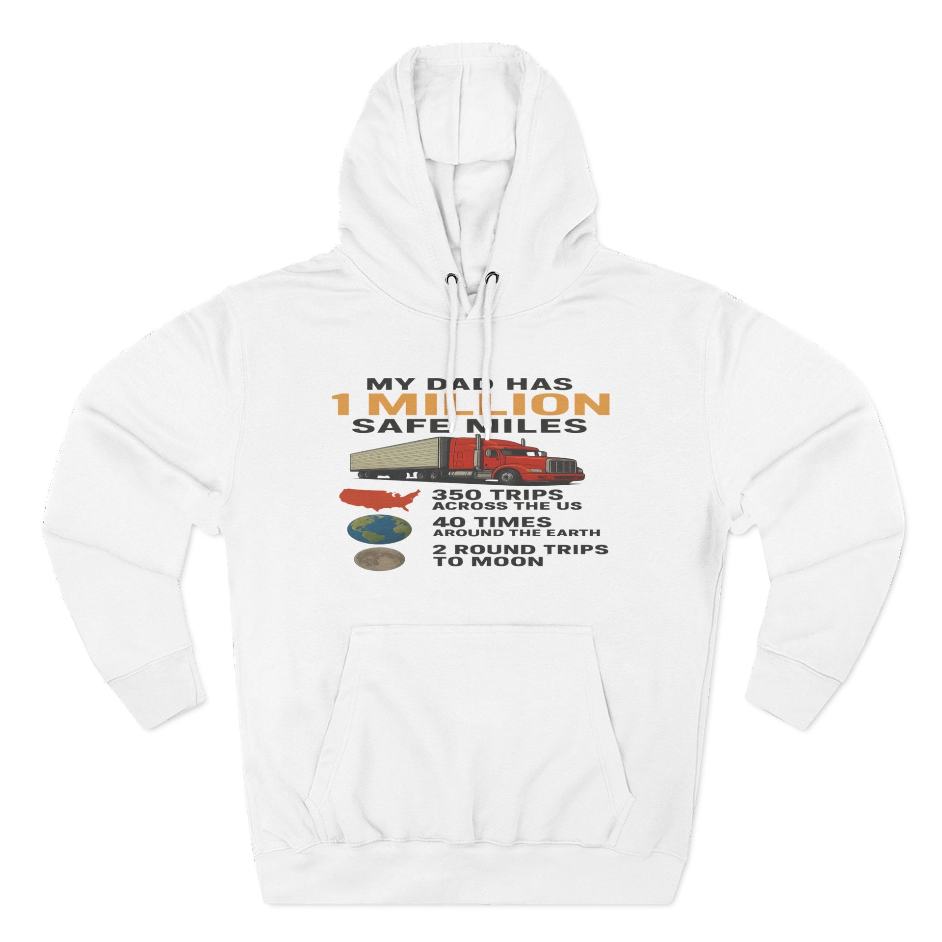 My Dad Has 1 Million Safe Miles Three-Panel Fleece Hoodie