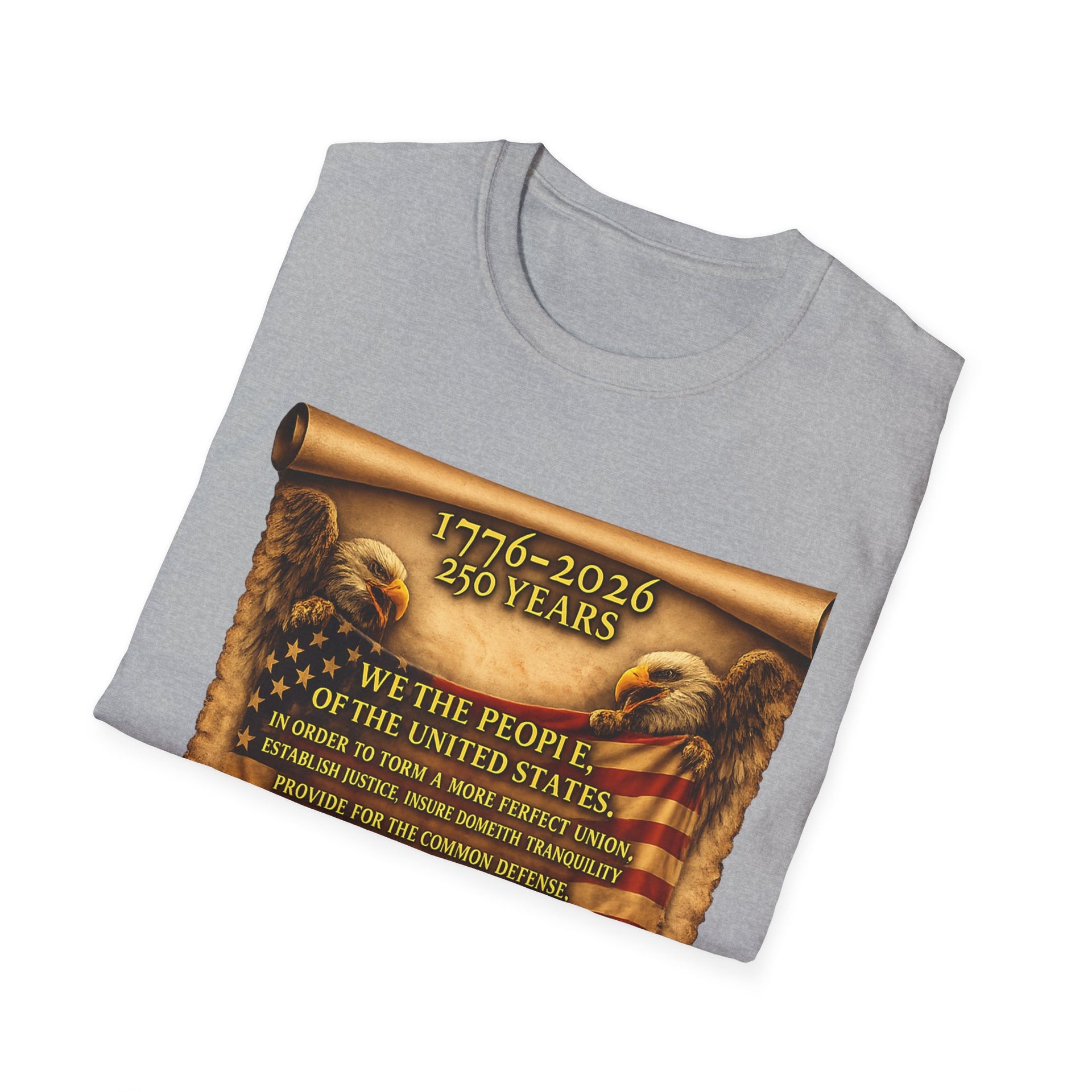 We the People T‑Shirt – 250 Years (1776–2026) American Flag & We The People Design