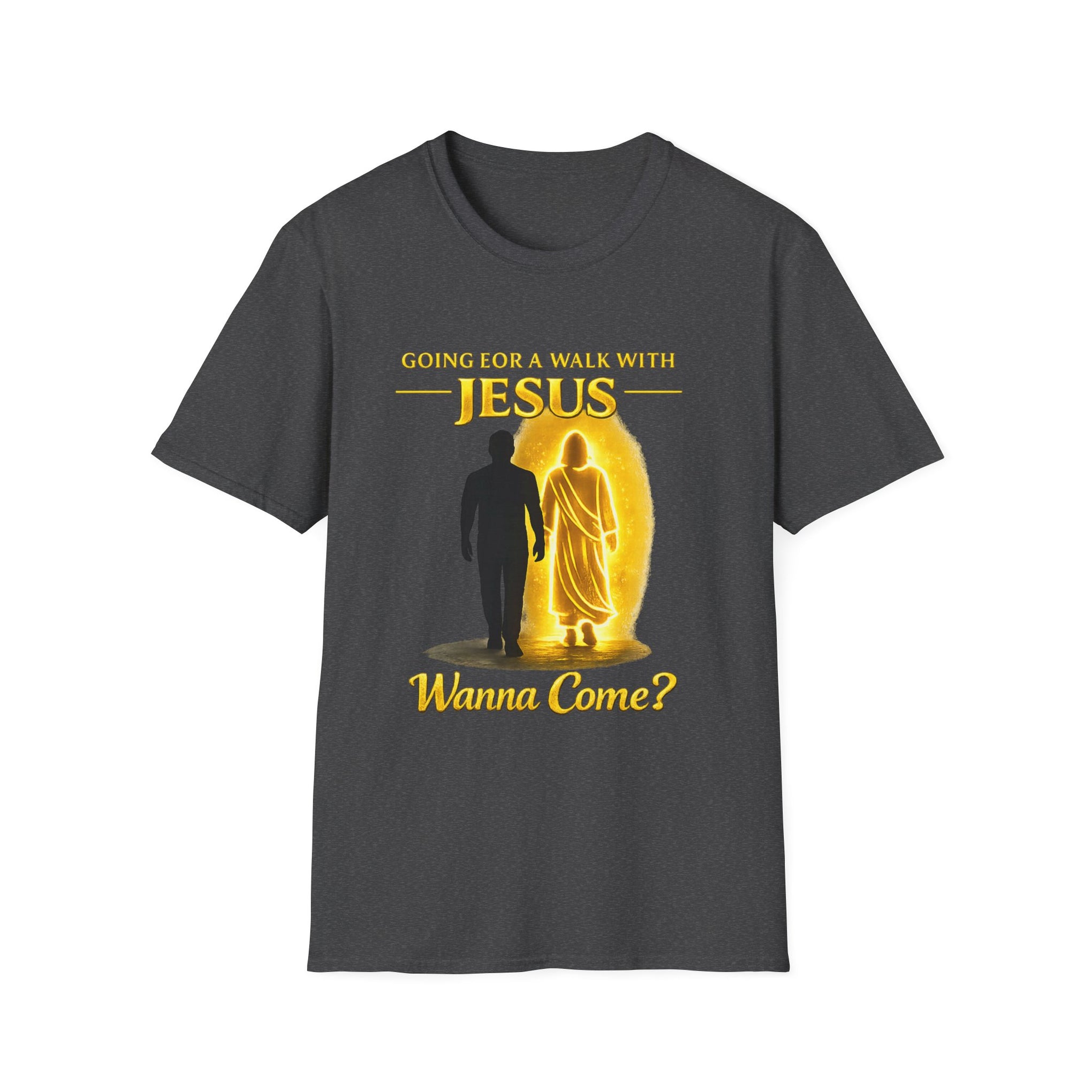 Going for a walk with Jesus T-Shirt – "Wanna Come?" Christian Faith Graphic Tee