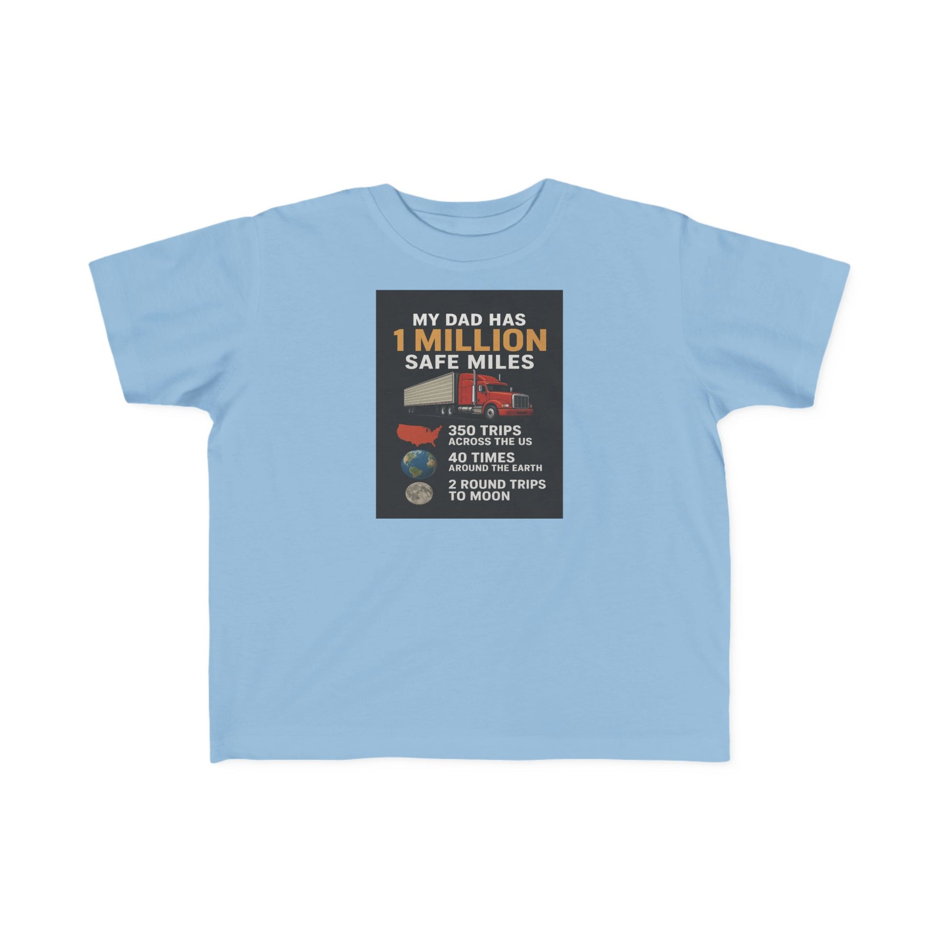 Toddler Tee – “My Dad Has 1 Million Safe Miles” Funny Kids' Aviation Shirt