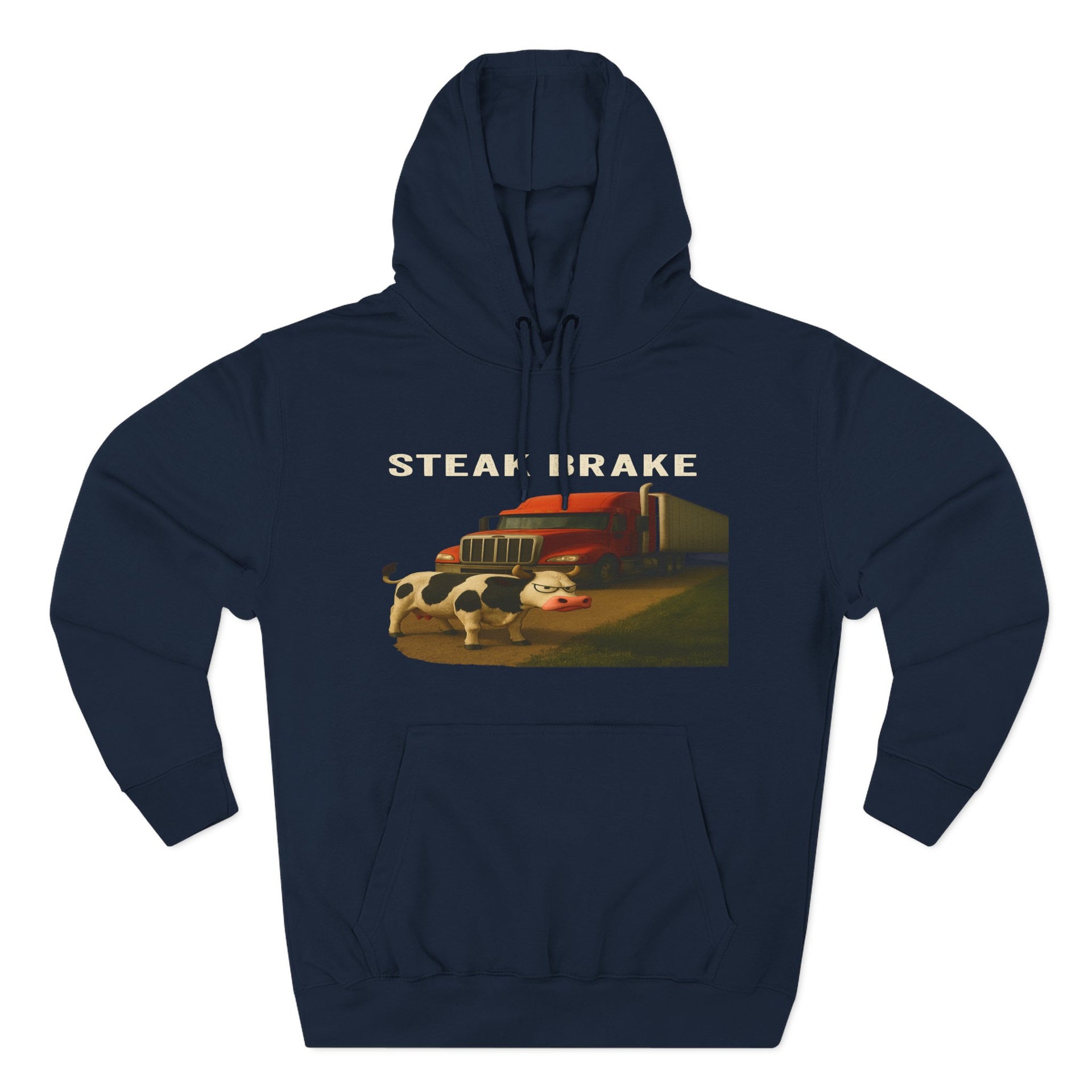 "Steak Brake" Three-Panel Fleece Hoodie