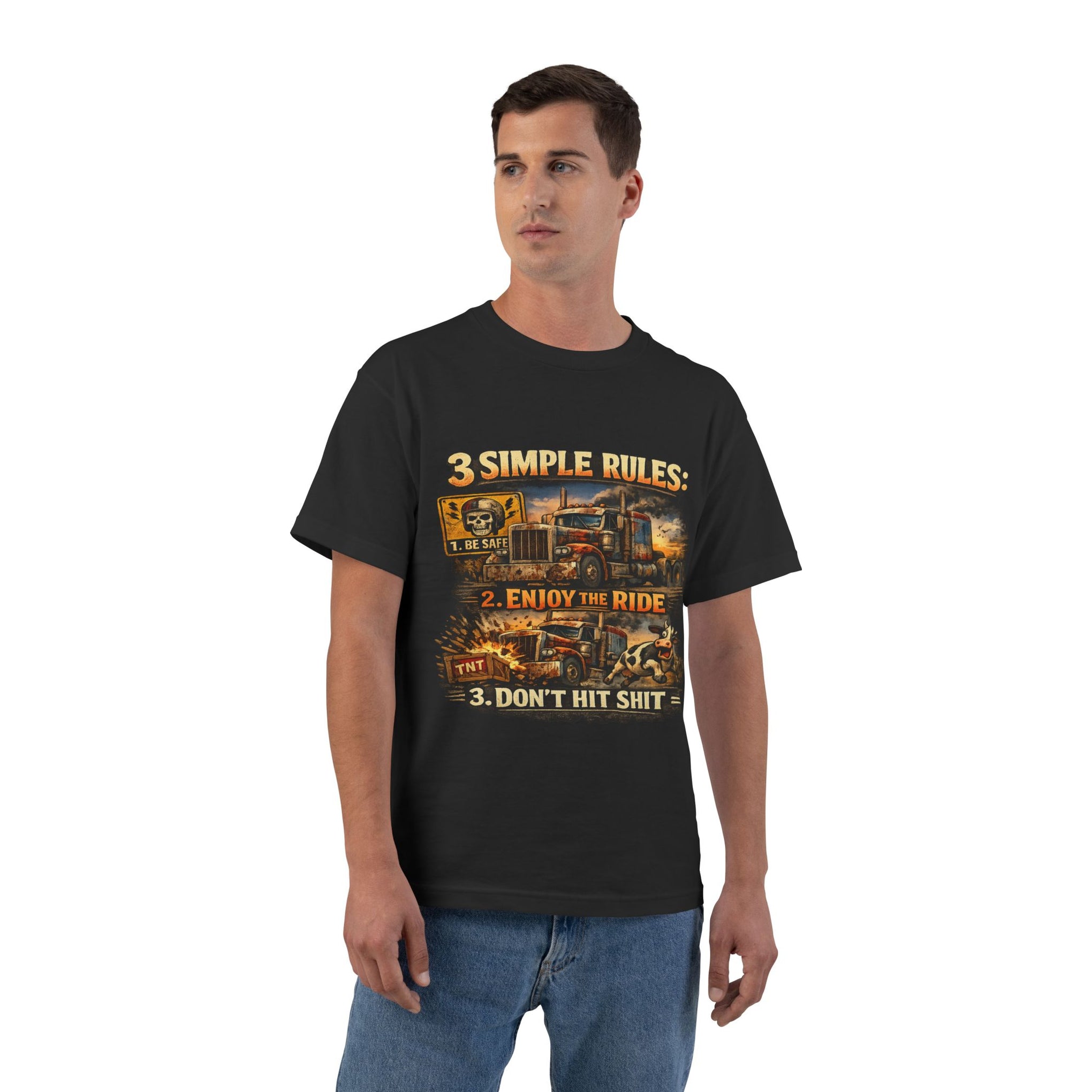 Big an Tall Graphic T-Shirt — "3 Simple Rules: Enjoy the Ride"
