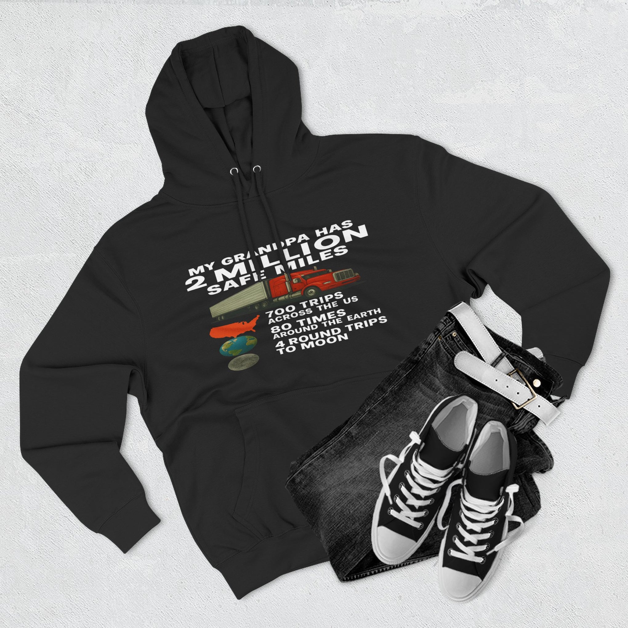 Grampa 2 Million Safe Miles Three-Panel Fleece Hoodie