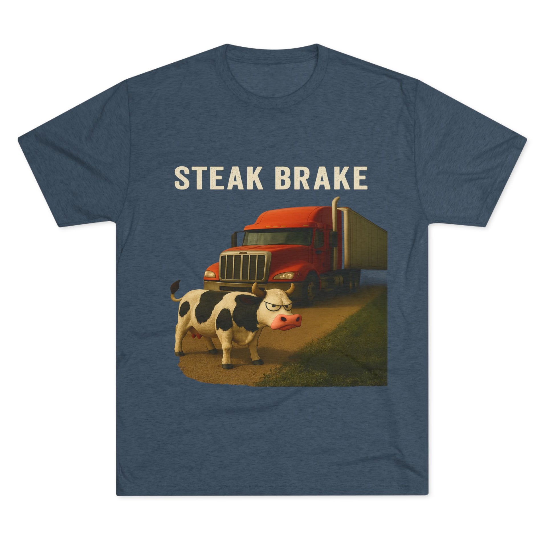 Steak Brake Tee – Funny Cow & Big Rig Truck Graphic Shirt