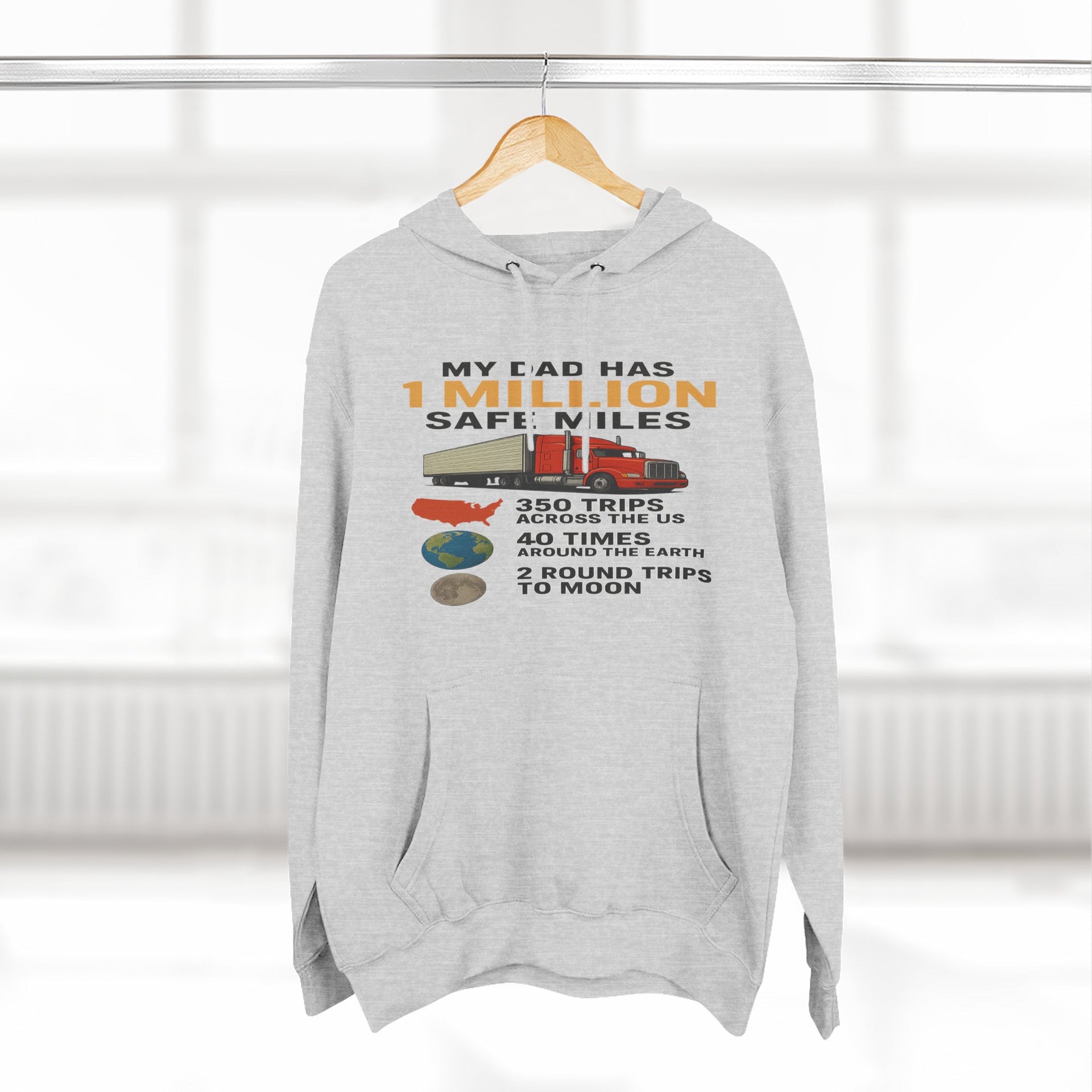 My Dad Has 1 Million Safe Miles Three-Panel Fleece Hoodie