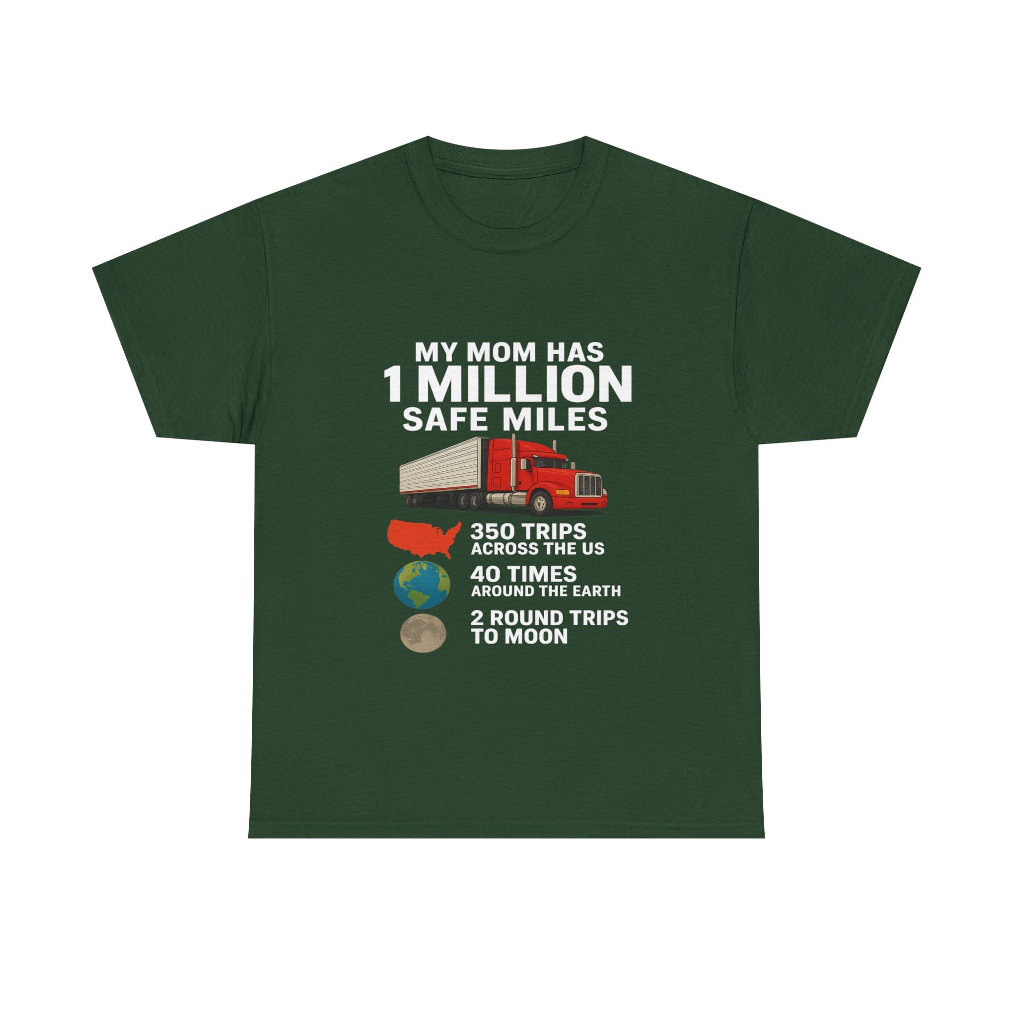 My Mom has 1 million safe miles Unisex Heavy Cotton Tee