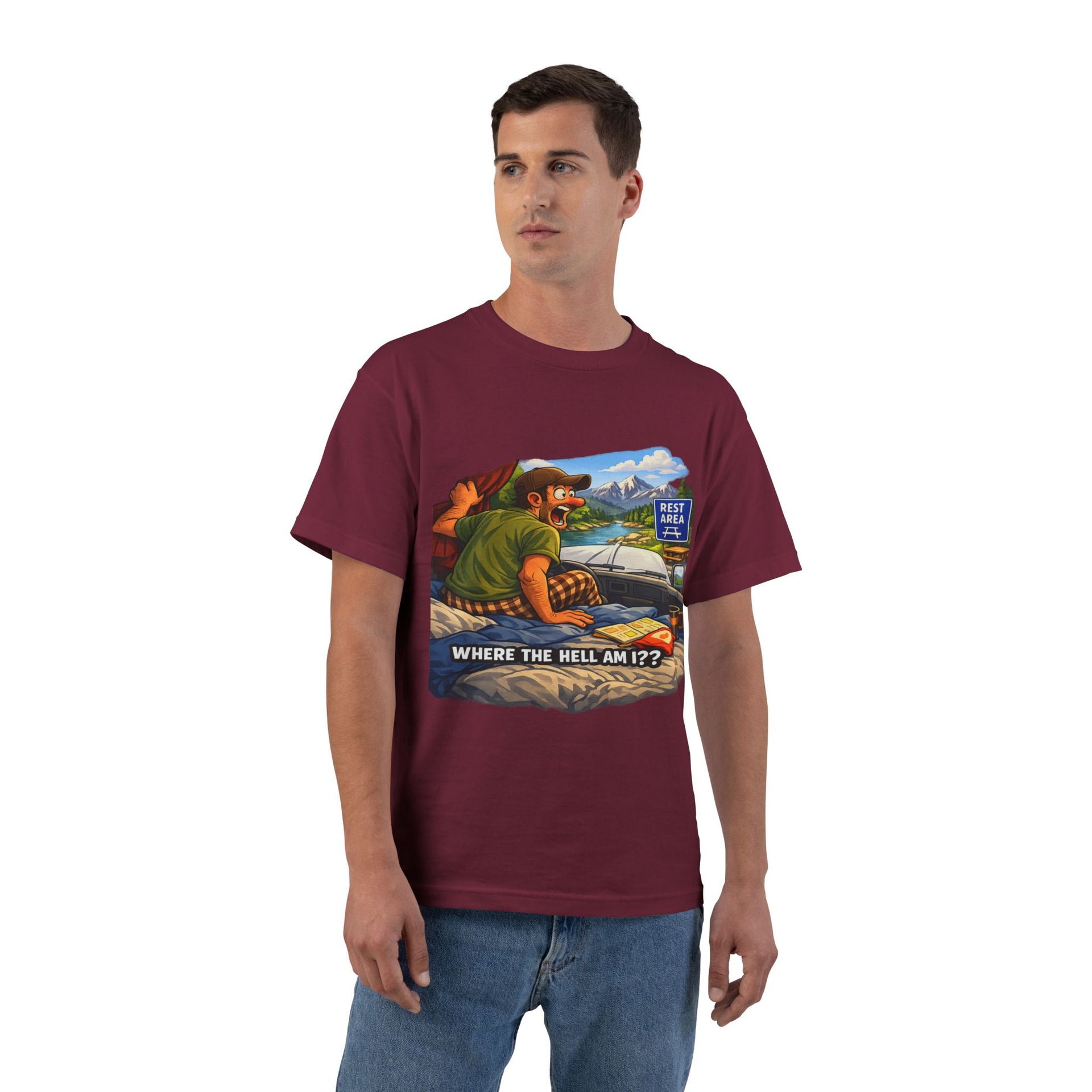 Big an Tall Graphic T-Shirt — "Where the Hell Am I??" Adventure Tee
