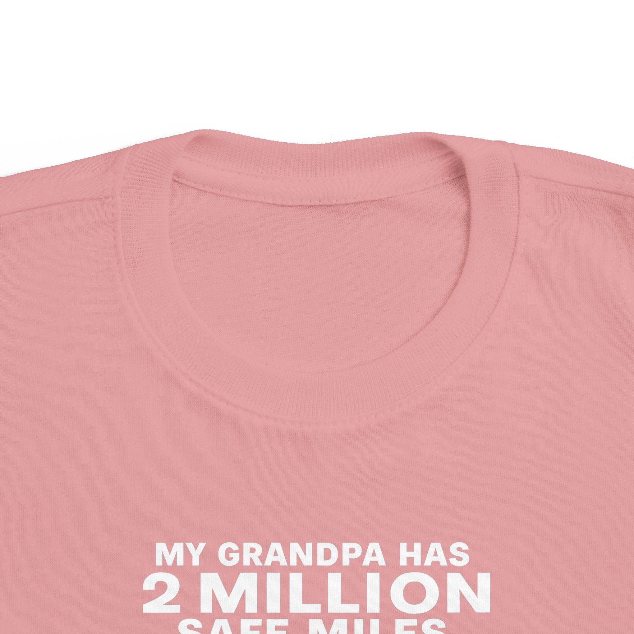My Grampa has 2 million safe miles— Cute Red Semi Truck Design for Little Kids