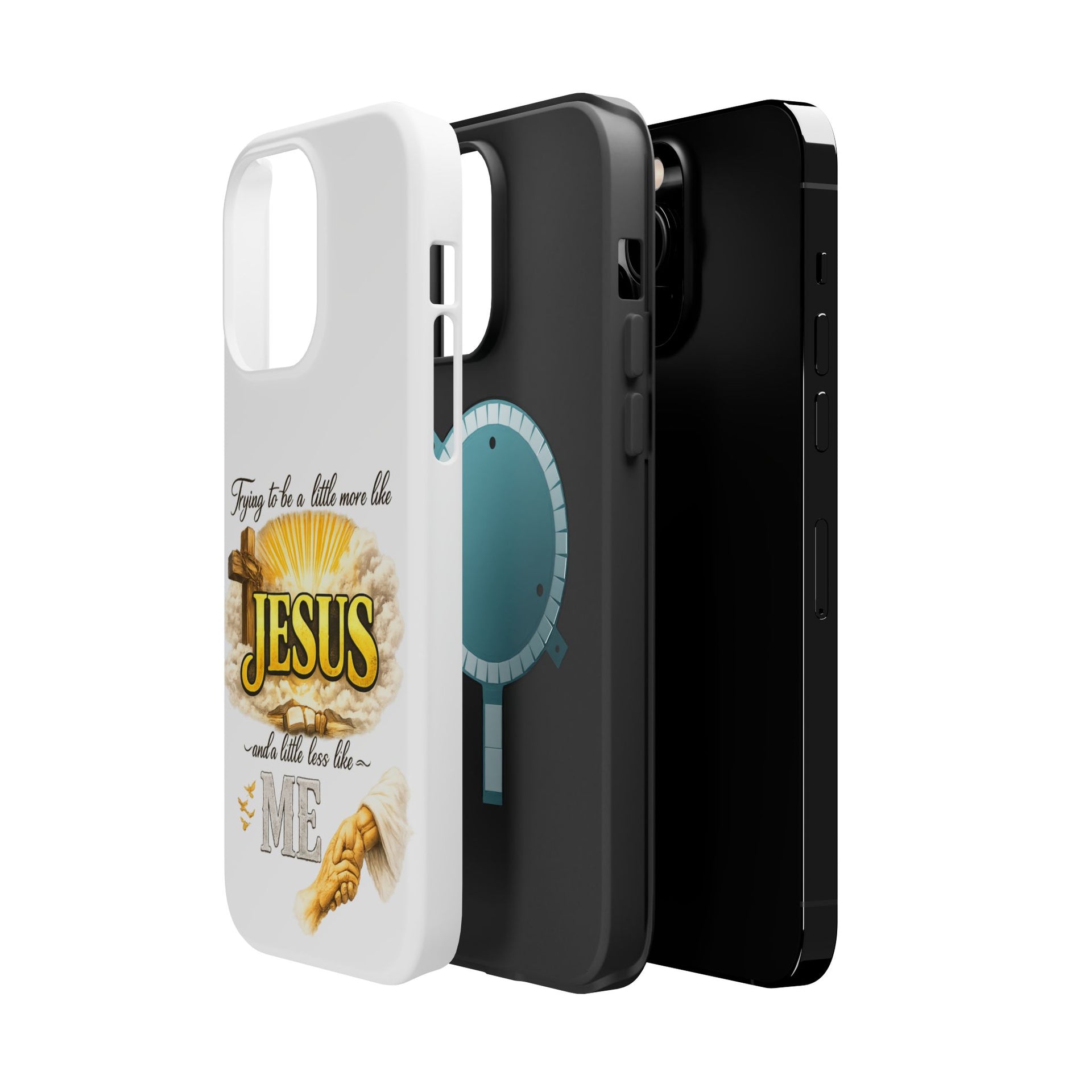 Christian Quote Magnetic Phone Case — "Trying to be a Little More Jesus and a Little Less Like Me"