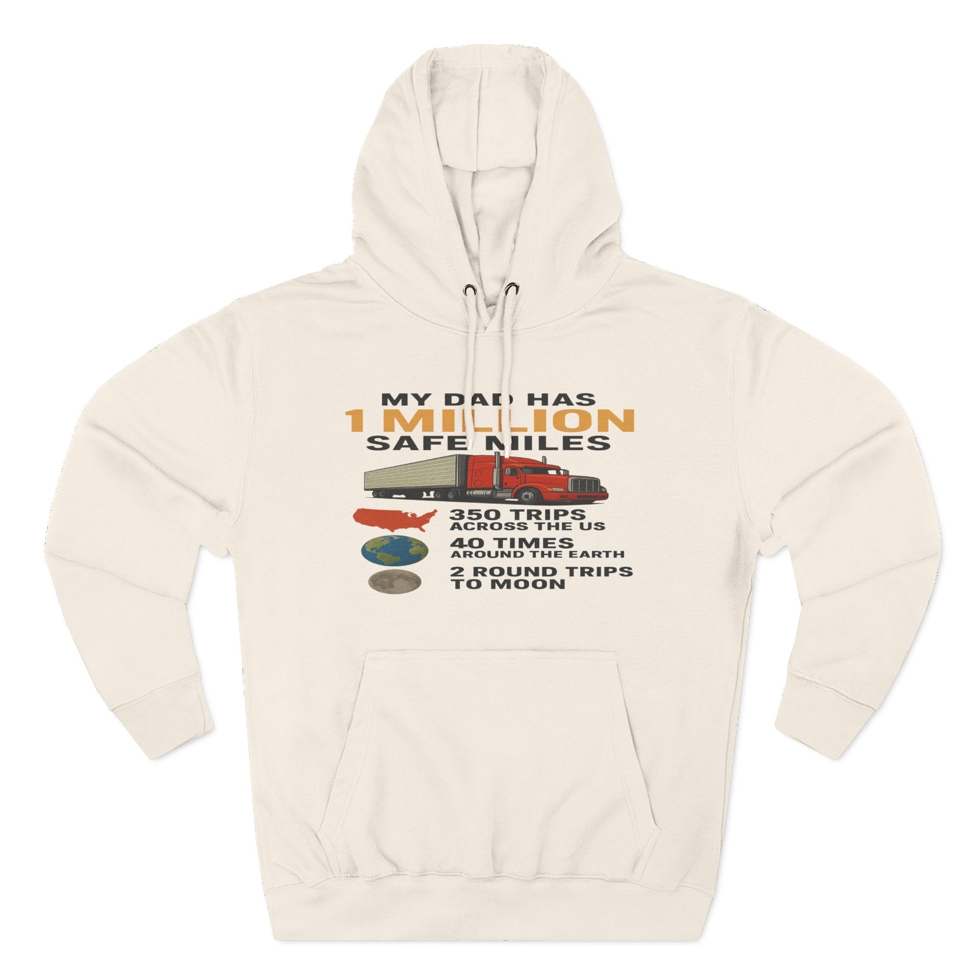 My Dad Has 1 Million Safe Miles Three-Panel Fleece Hoodie