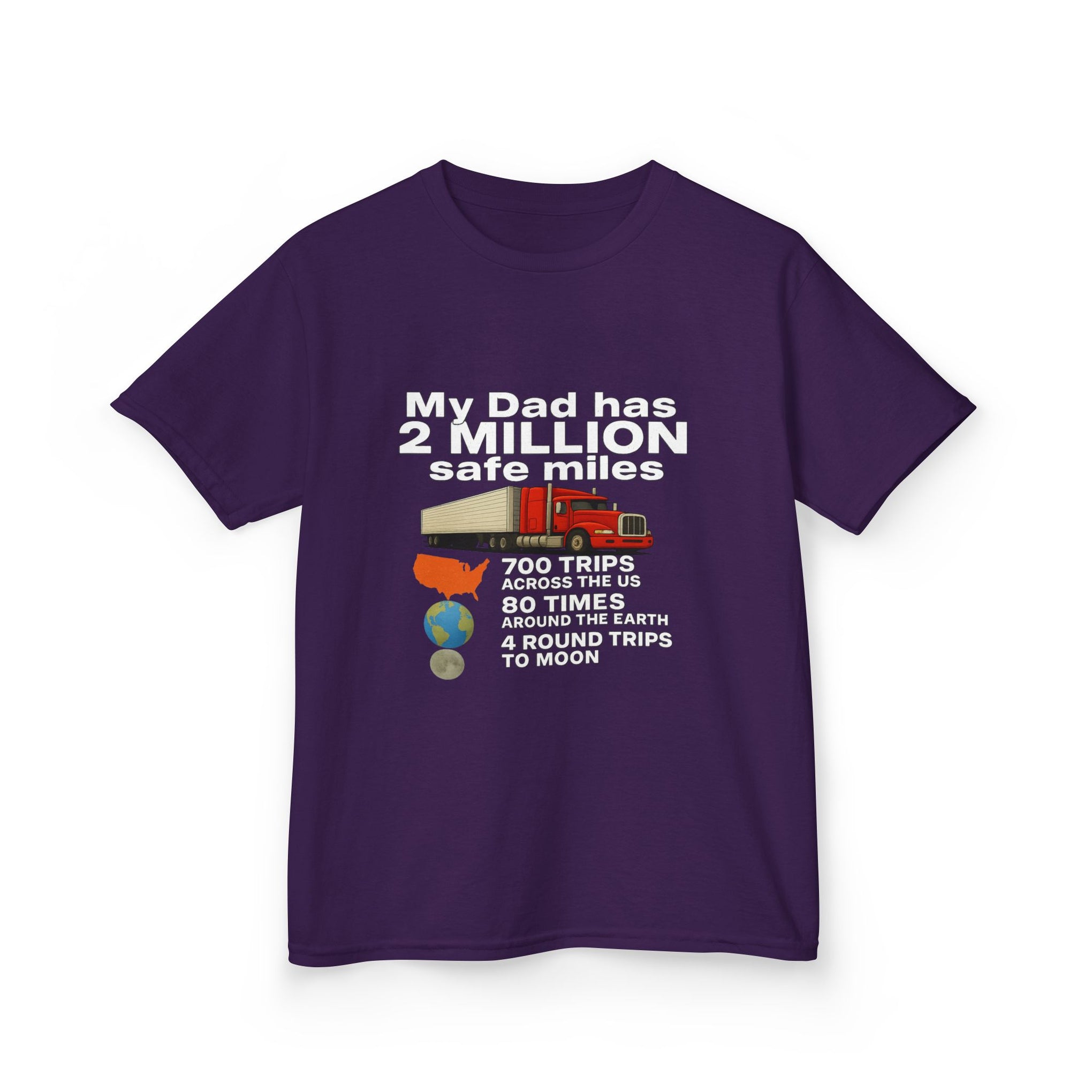 Kids Tee — "My Dad Has 2 Million Safe Miles" Funny Road Trip Travel Shirt
