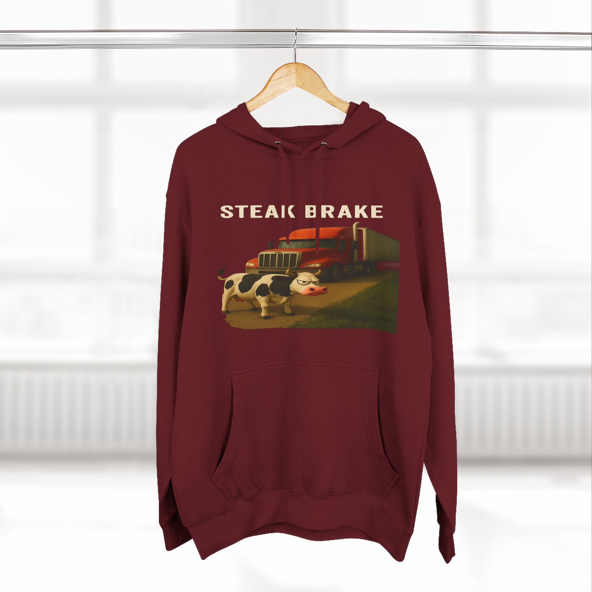 "Steak Brake" Three-Panel Fleece Hoodie
