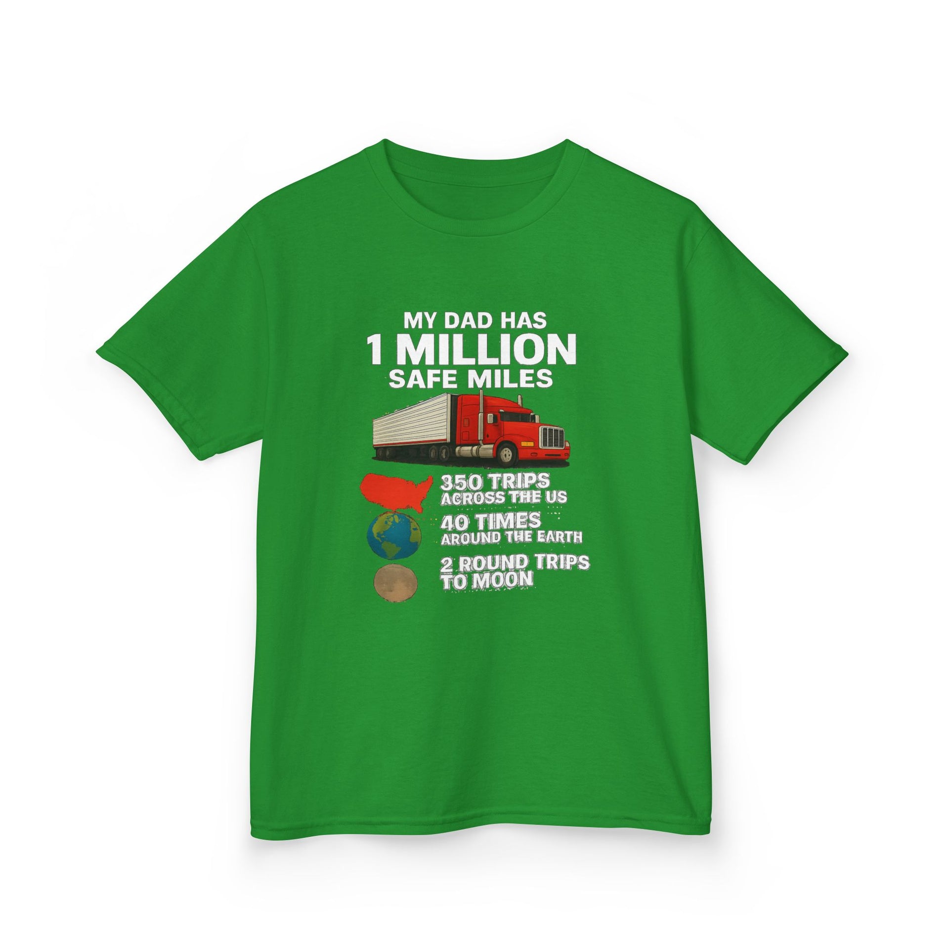 Kids Trucker Tee — 'My Dad Has A Million Safe Miles Graphic Shirt