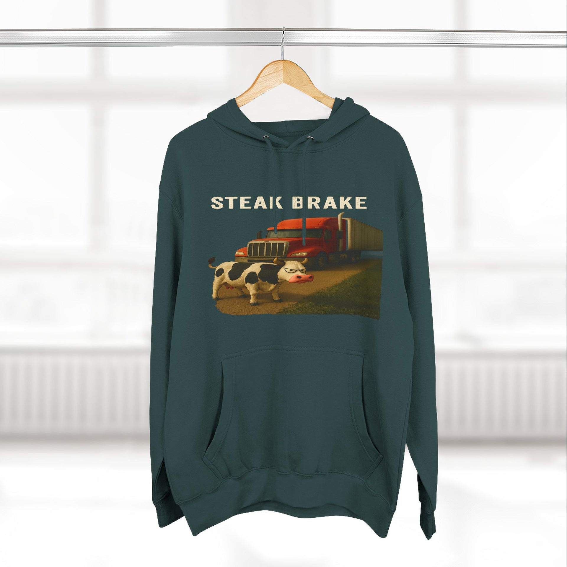 "Steak Brake" Three-Panel Fleece Hoodie