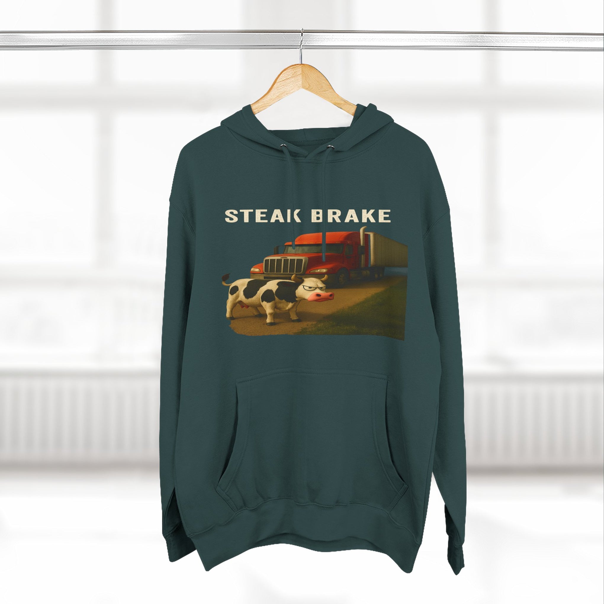 "Steak Brake" Three-Panel Fleece Hoodie