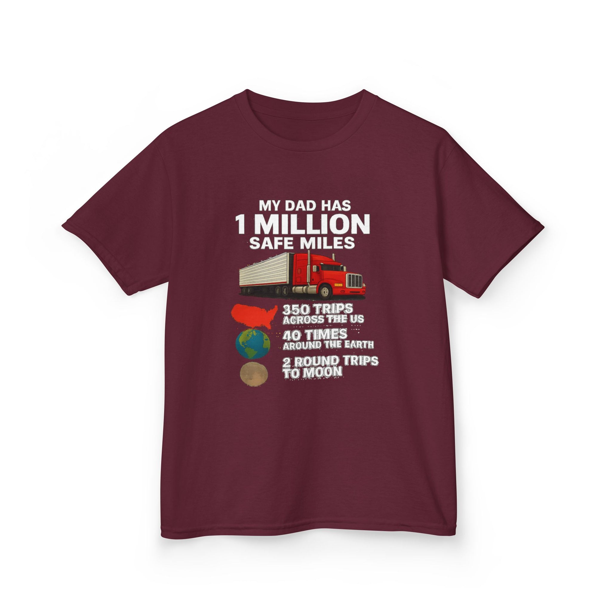 Kids Trucker Tee — 'My Dad Has A Million Safe Miles Graphic Shirt