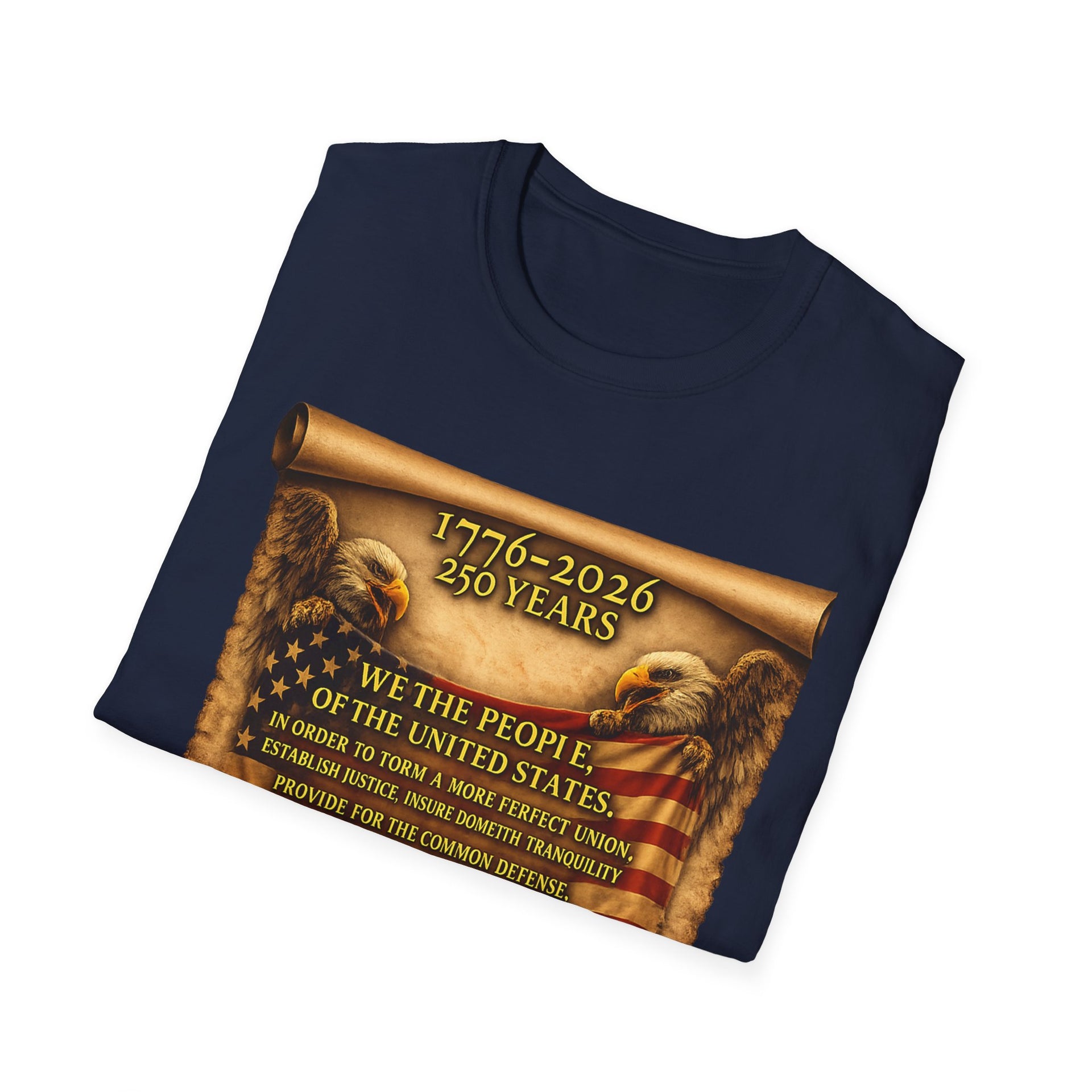 We the People T‑Shirt – 250 Years (1776–2026) American Flag & We The People Design