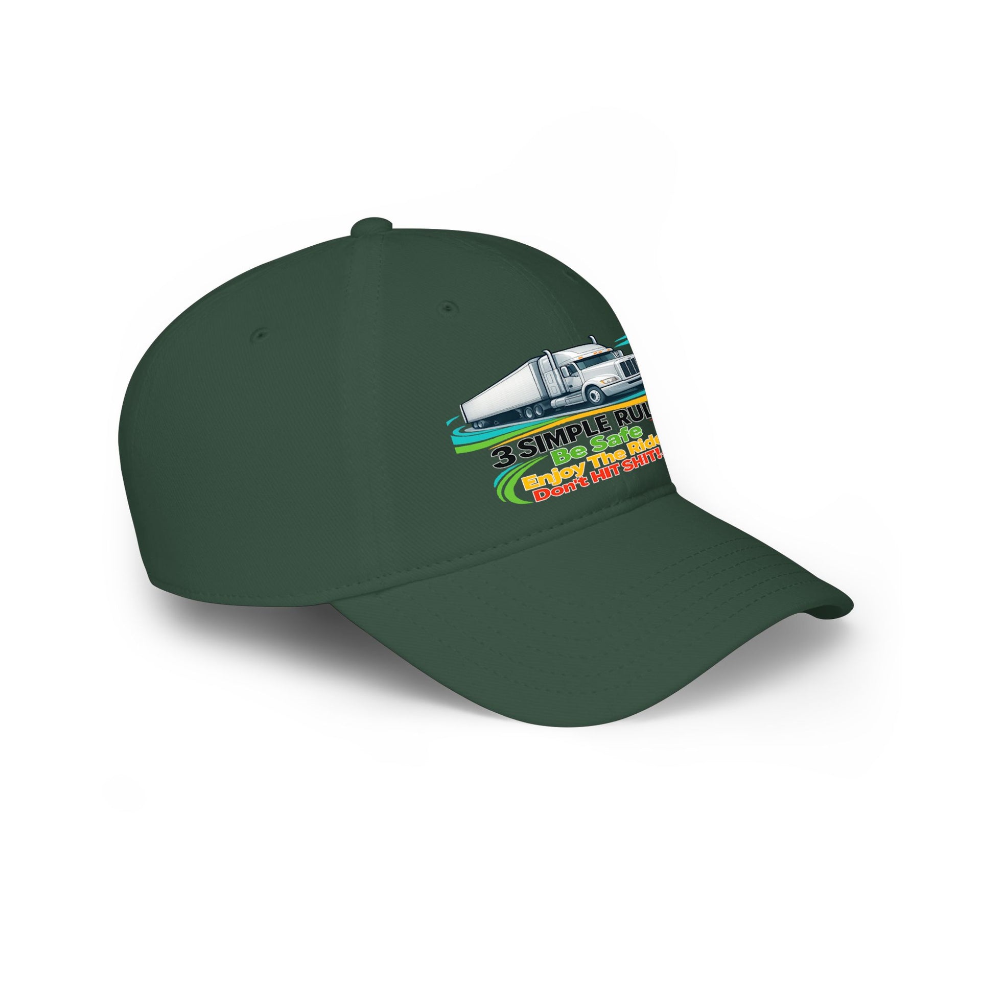 Retro RV Hat — "3 Simple Rules: Be Safe, Enjoy The Ride, Don't Hit Shit!" ***" Baseball Cap