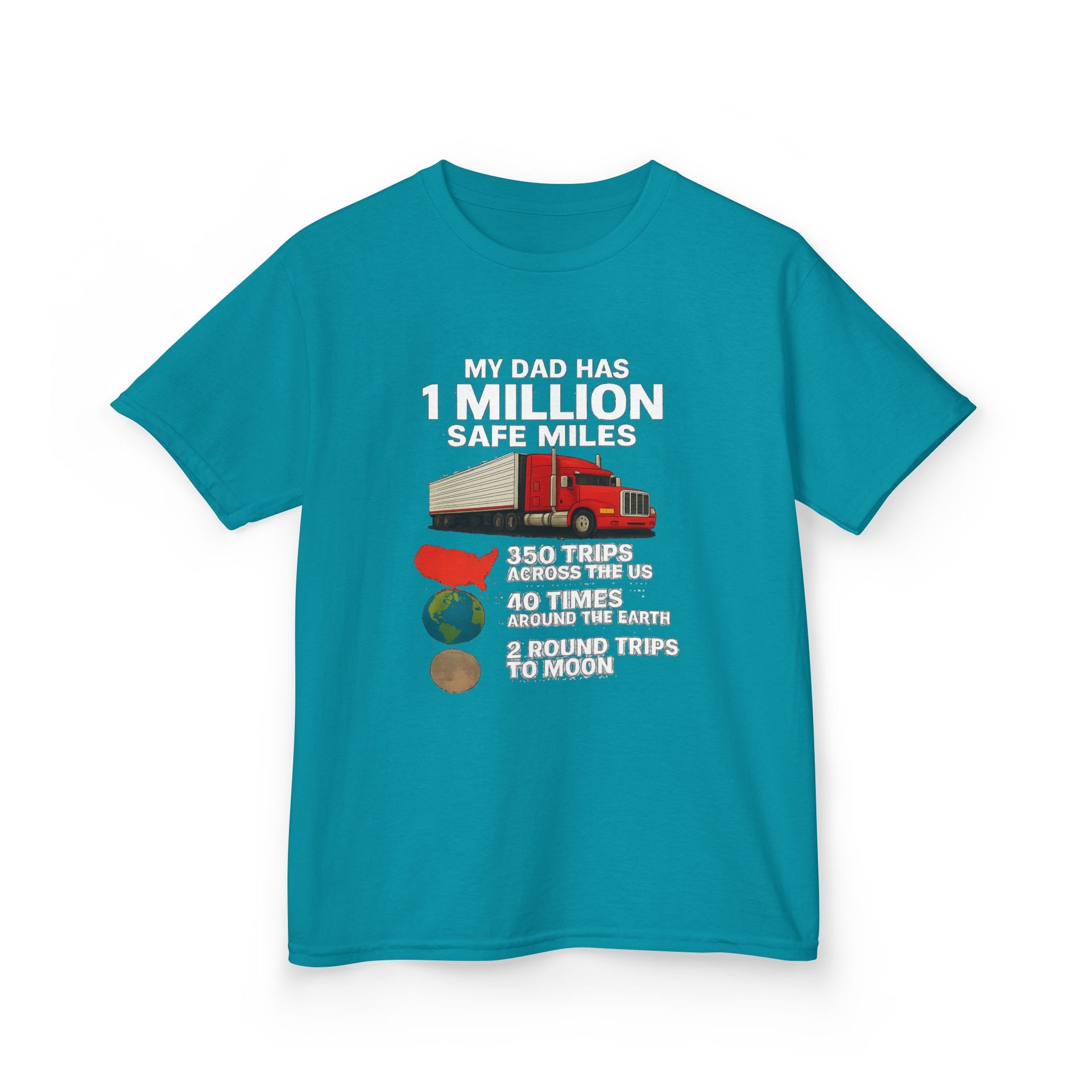 Kids Trucker Tee — 'My Dad Has A Million Safe Miles Graphic Shirt