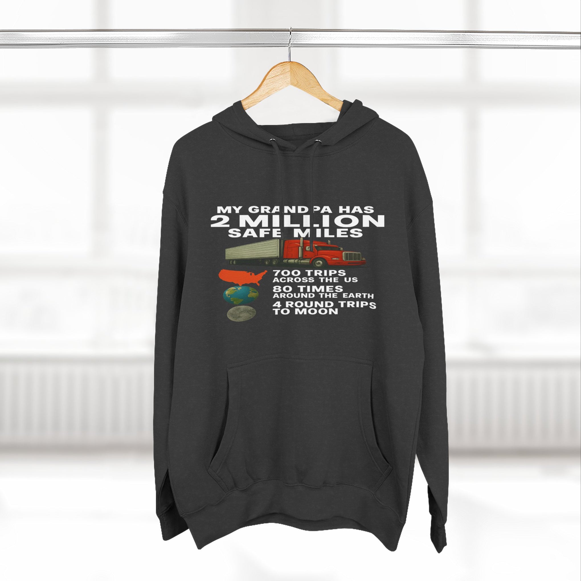 Grampa 2 Million Safe Miles Three-Panel Fleece Hoodie