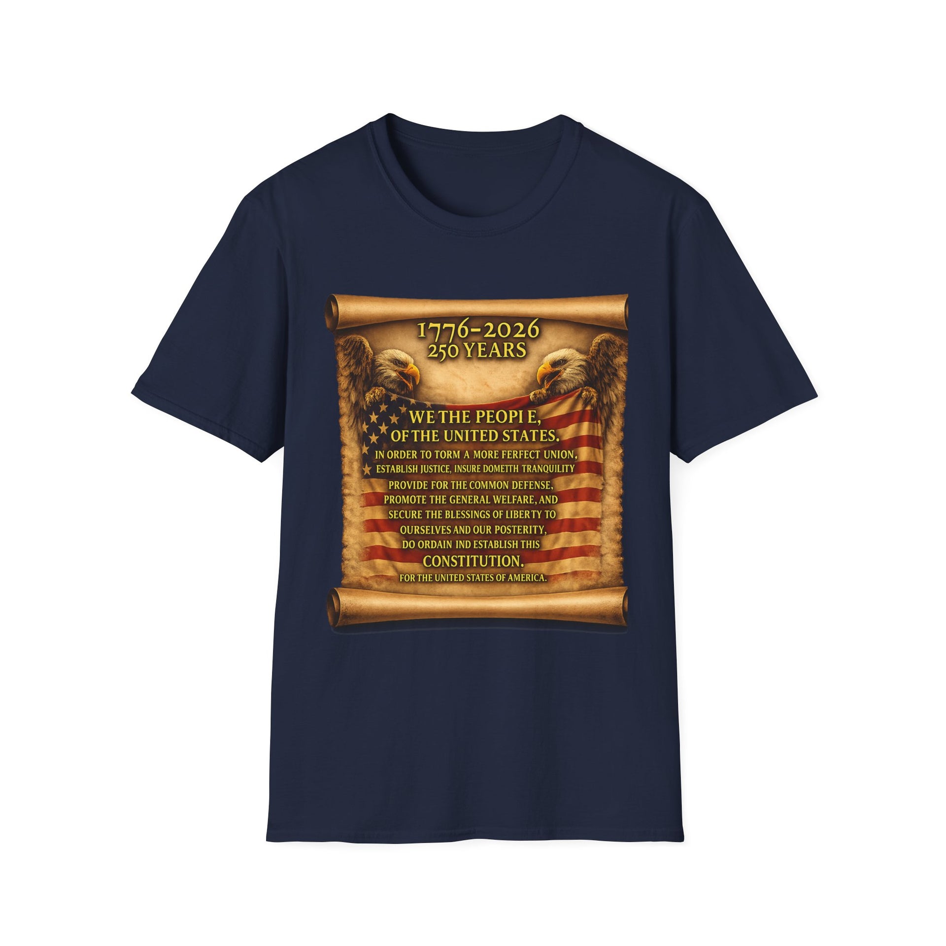 We the People T‑Shirt – 250 Years (1776–2026) American Flag & We The People Design