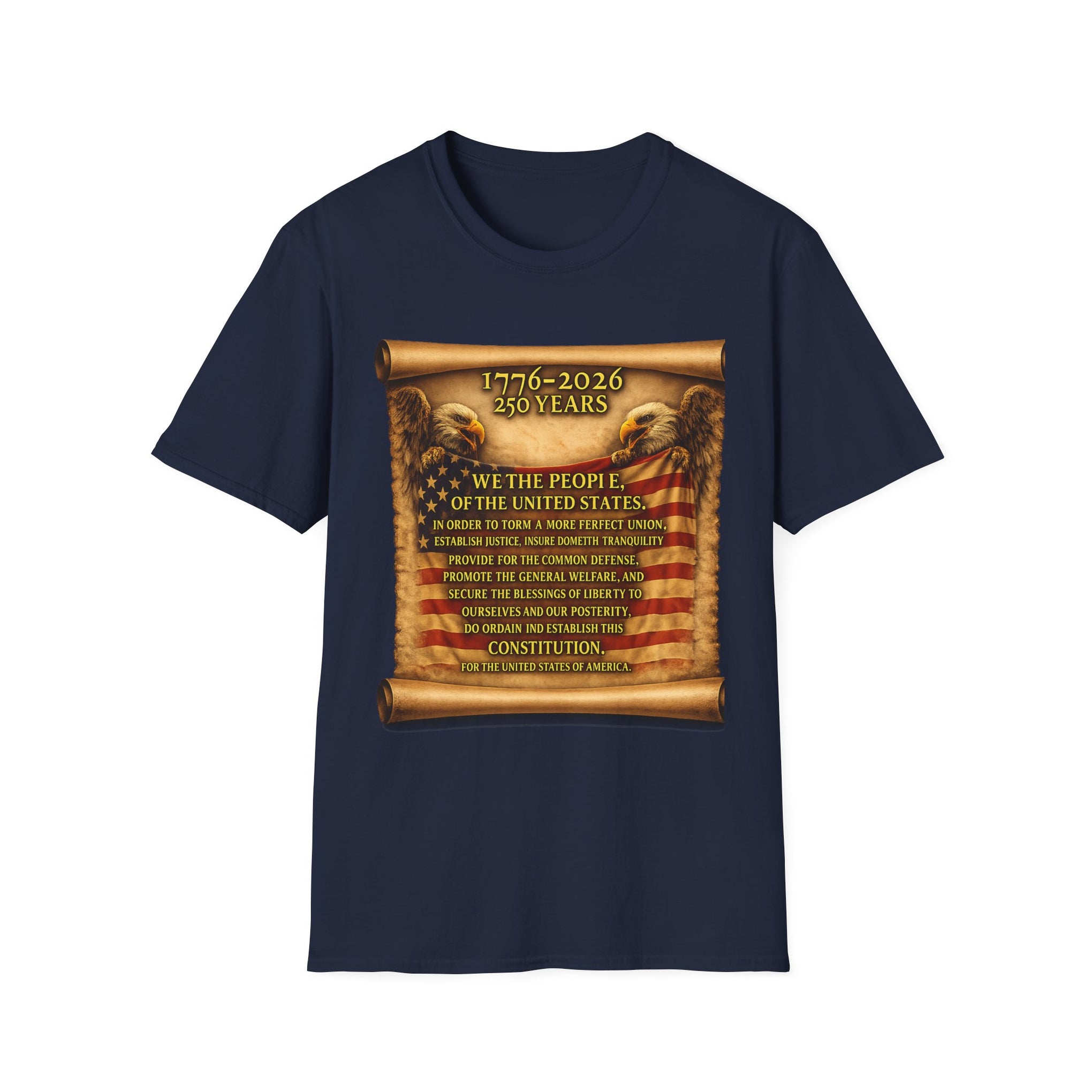 We the People T‑Shirt – 250 Years (1776–2026) American Flag & We The People Design