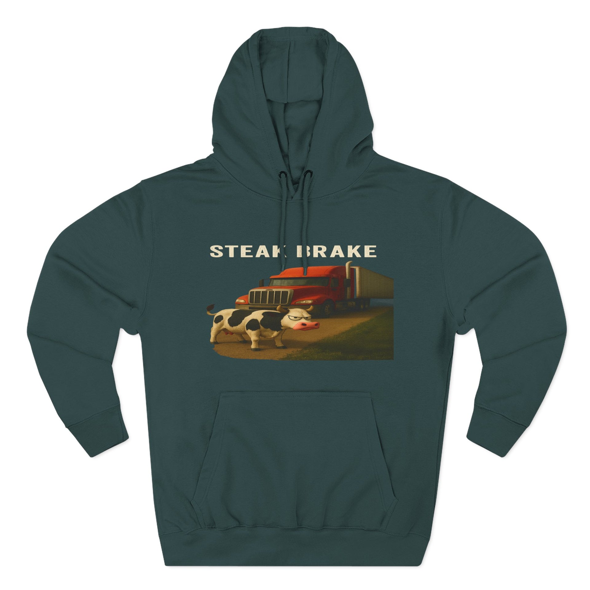 "Steak Brake" Three-Panel Fleece Hoodie