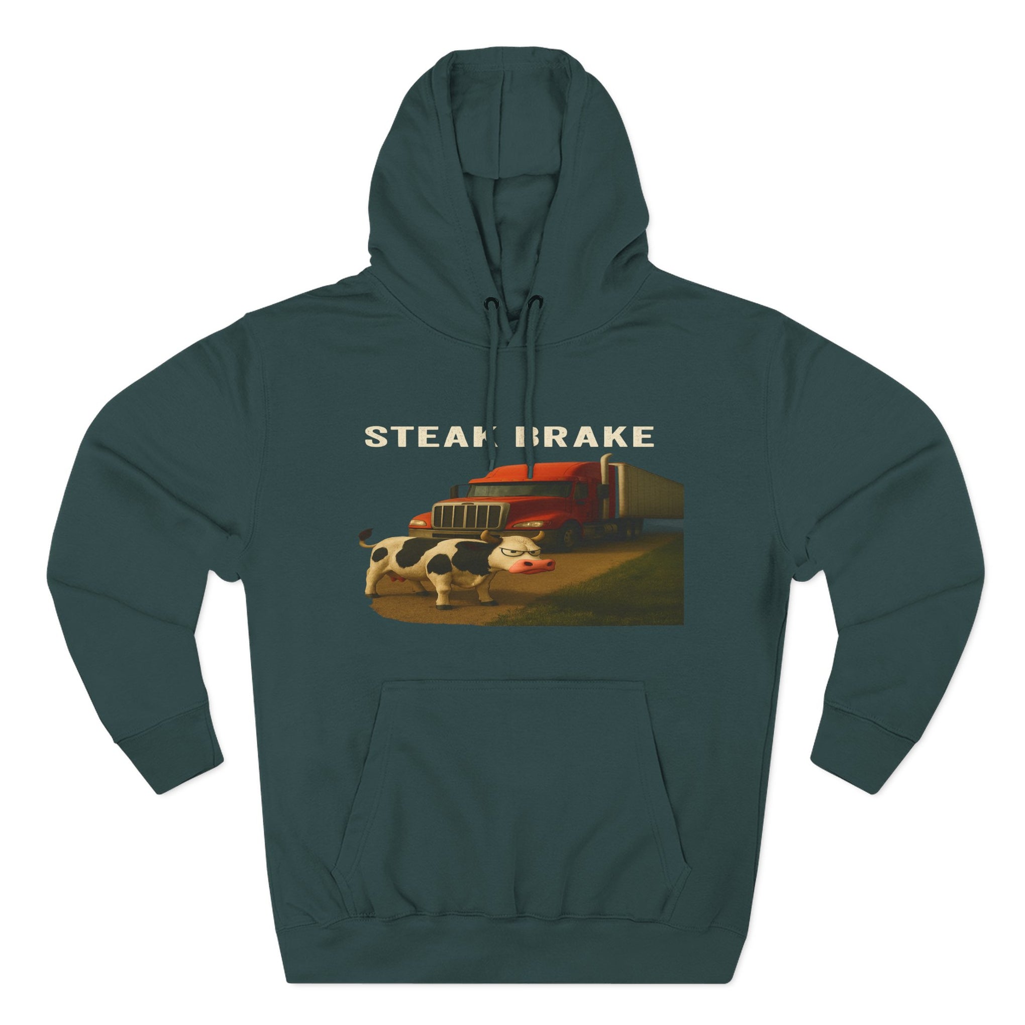 "Steak Brake" Three-Panel Fleece Hoodie