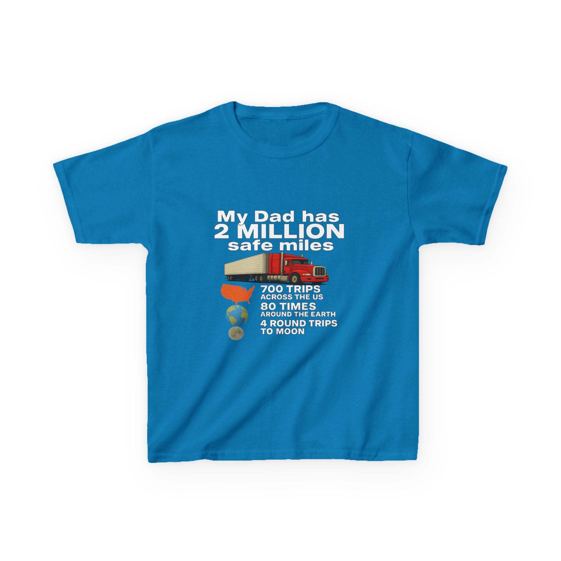 Kids Tee — "My Dad Has 2 Million Safe Miles" Funny Road Trip Travel Shirt