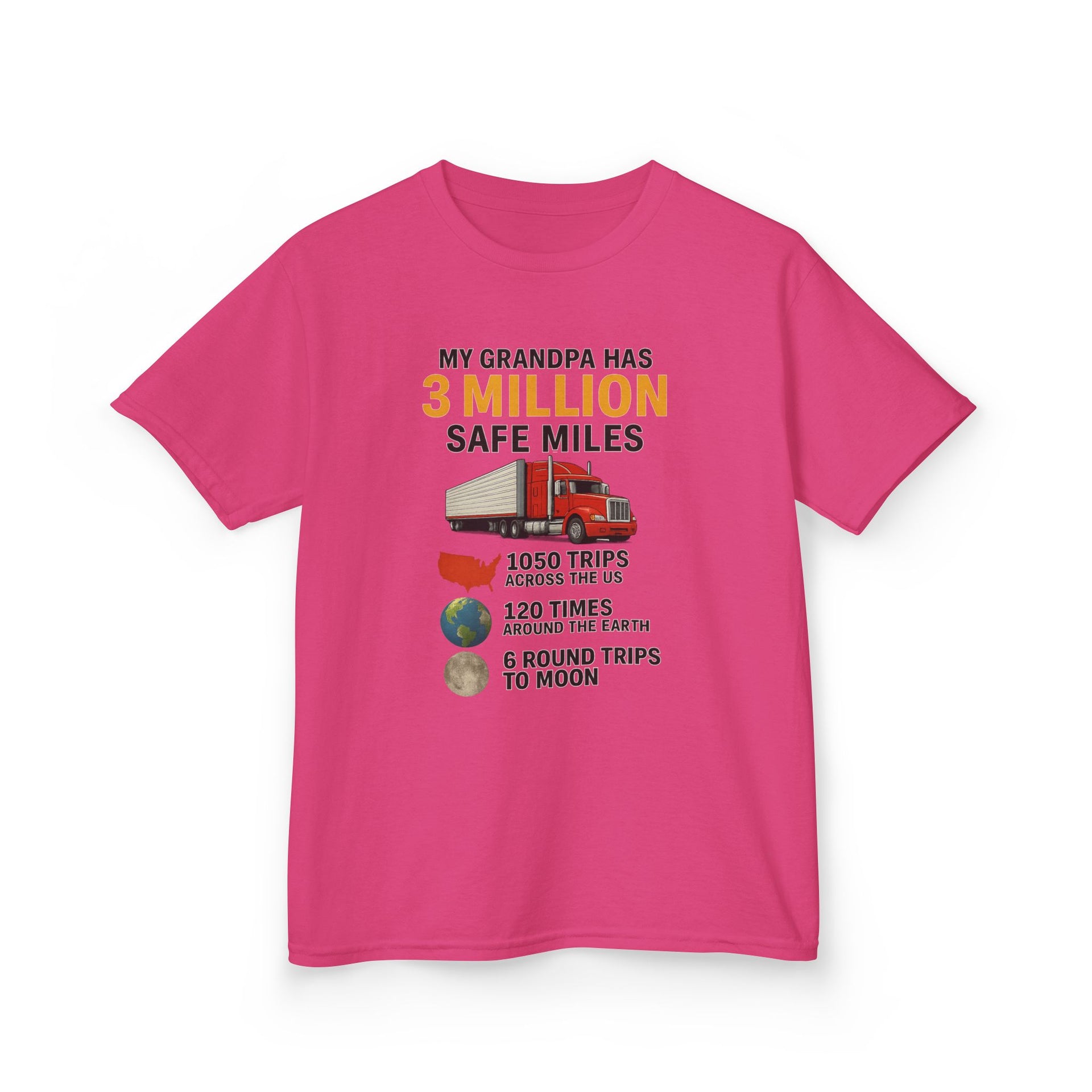 Kids Tee — “My Grandpa Has 3 Million Safe Miles” Graphic Shirt