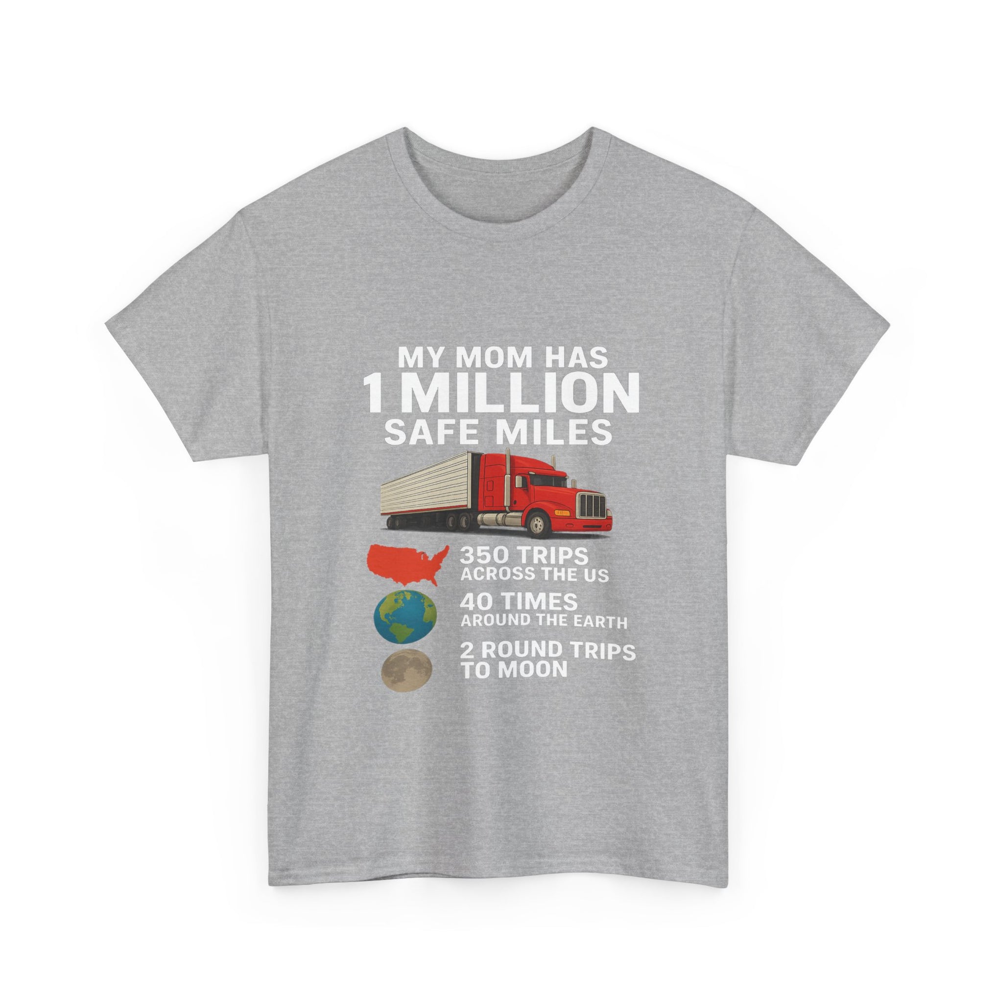 My Mom has 1 million safe miles Unisex Heavy Cotton Tee