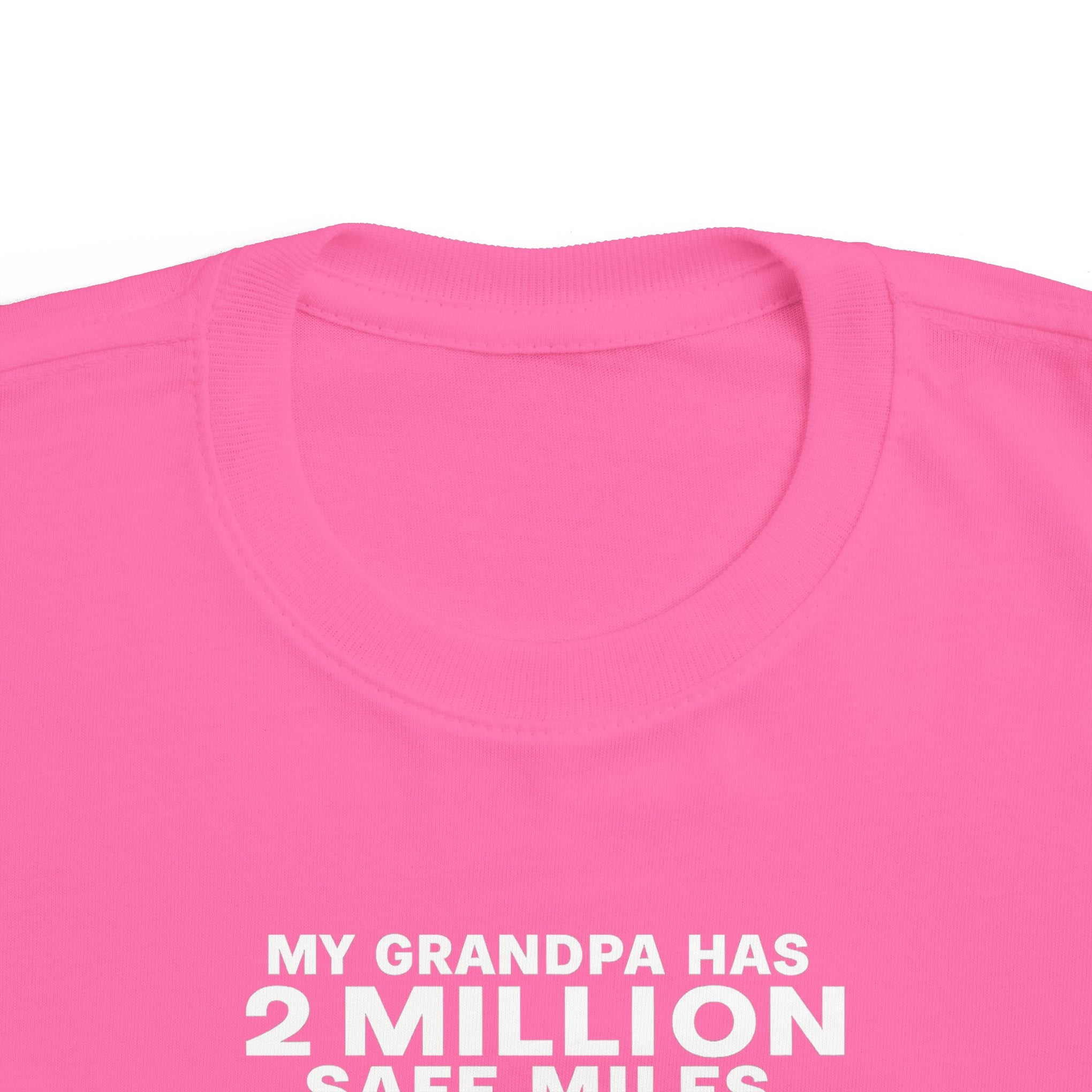 My Grampa has 2 million safe miles— Cute Red Semi Truck Design for Little Kids