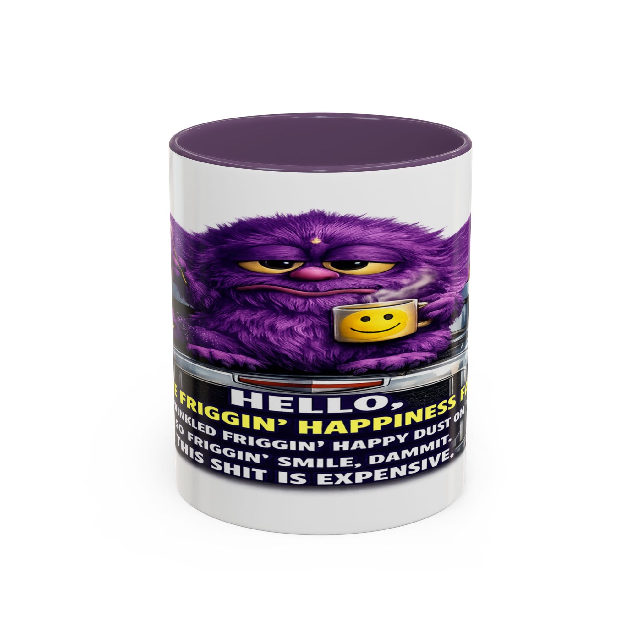 Purple Grumpy Monster Coffee Mug – Funny Truck Driver Gift (11oz & 15oz)